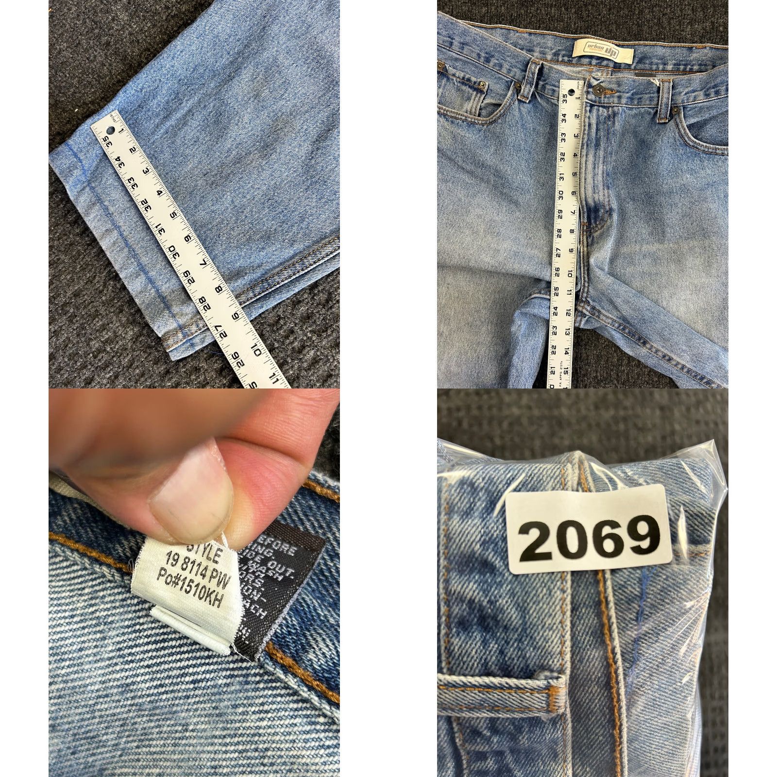 Vintage VINTAGE Urban Pipeline Jeans Wide-Leg 40 x 29 Mens Denim Blue Baggy Distressed 90s Band Grunge Retro USA Leather? Size US 40 / EU 56 - 8 Thumbnail
