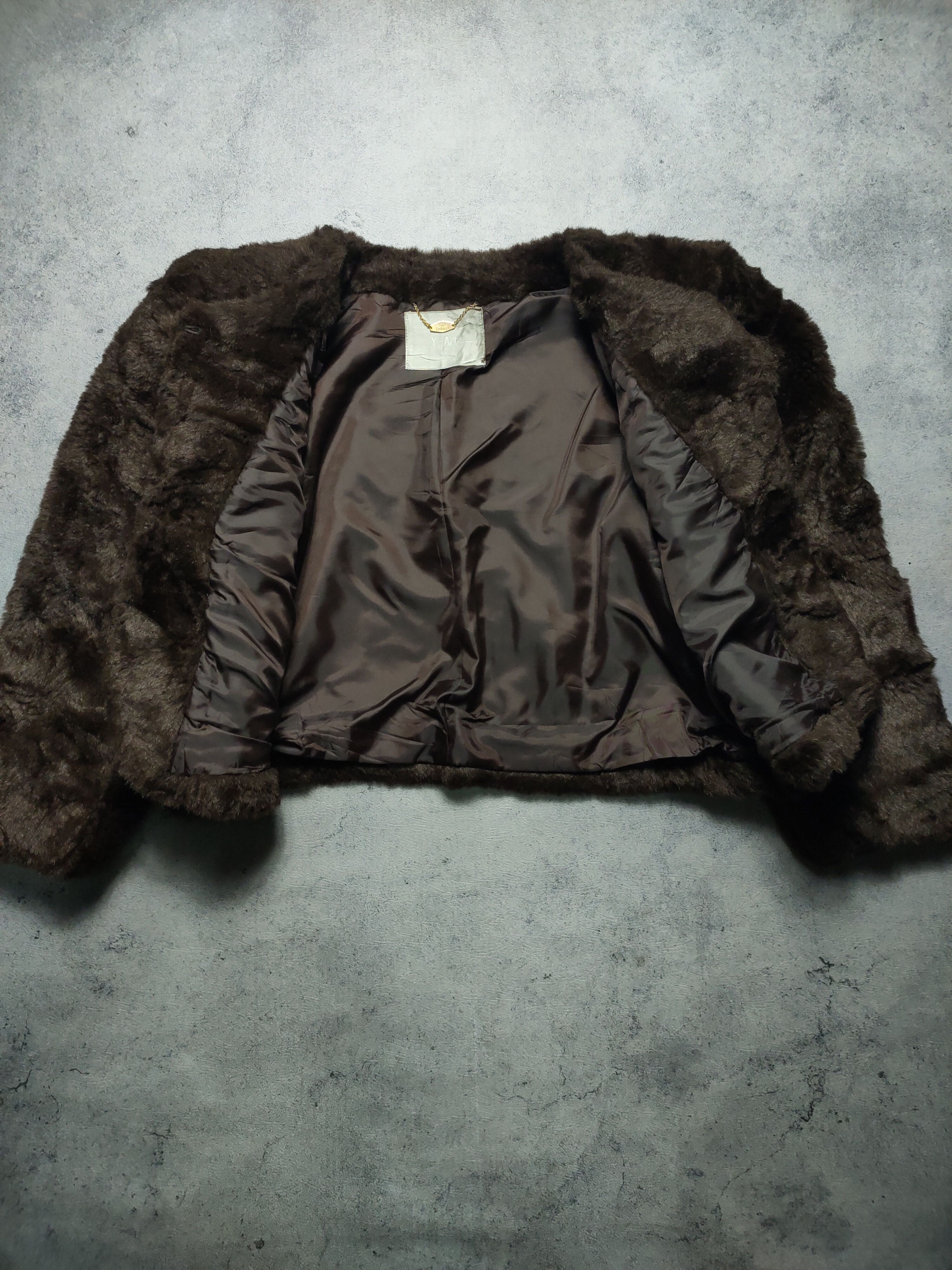 Other Y•Art Dark Brown Faux Fur Coat Jacket Size L / US 10 / IT 46 - 7 Thumbnail