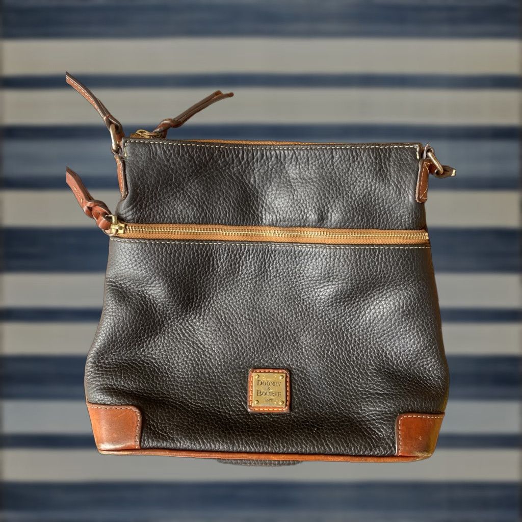 Dooney & Bourke Dooney & Bourke Black Leather Pebble Grain Tote Crossbody Shoulder Bag Womens Medium Pebble Grain Tammy Tote Size ONE SIZE - 1 Thumbnail