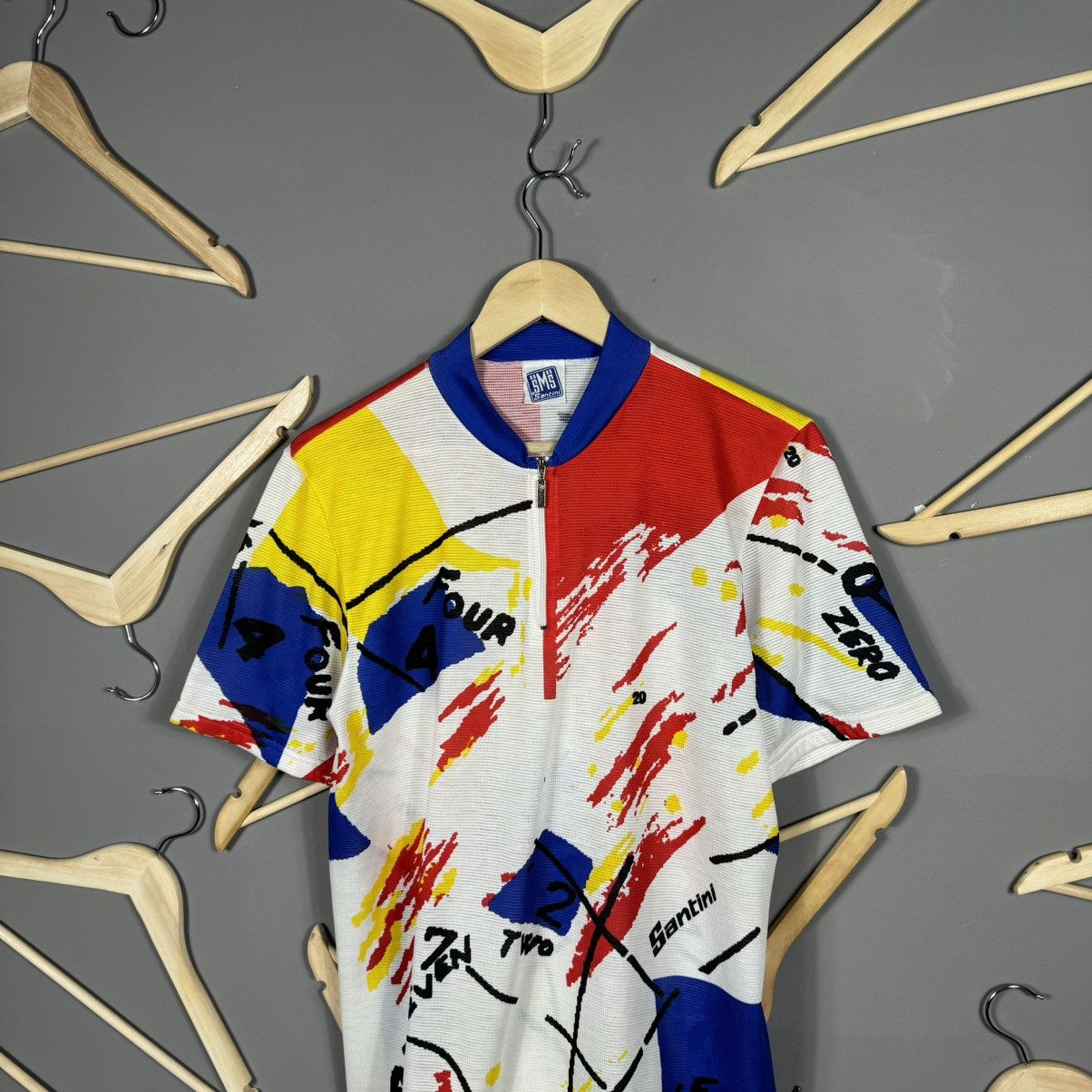 Vintage Vintage 90s SMS Santini Cycling Jersey Size US XL / EU 56 / 4 - 5 Thumbnail