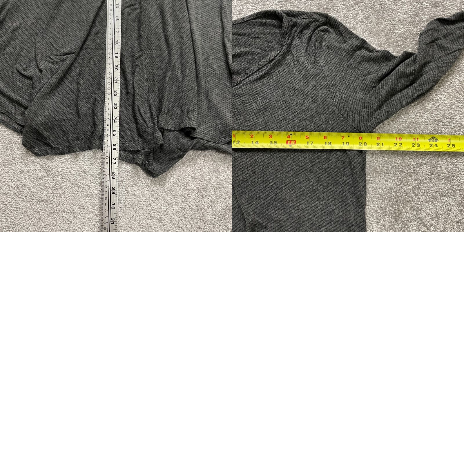 Vintage Accent Tunic Top Womens L/XL Dark Gray Pinstriped V-Neck Flowy Stretch Blouse Size XL / US 12-14 / IT 48-50 - 8 Thumbnail