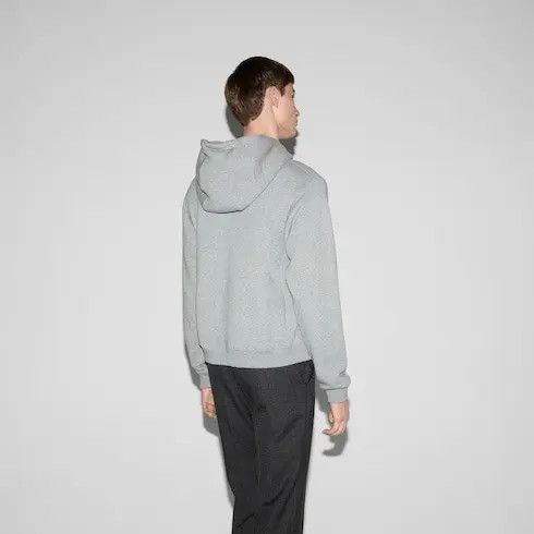 Gucci oc11z0226 Cotton Jersey Hooded Sweatshirt in Grey Size US XXS / EU 40 - 4 Thumbnail