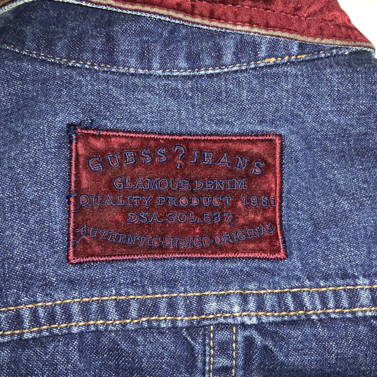 Guess Guess Glamour Denim trucker denim jacket velvet trim Sz L Size L / US 10 / IT 46 - 7 Thumbnail