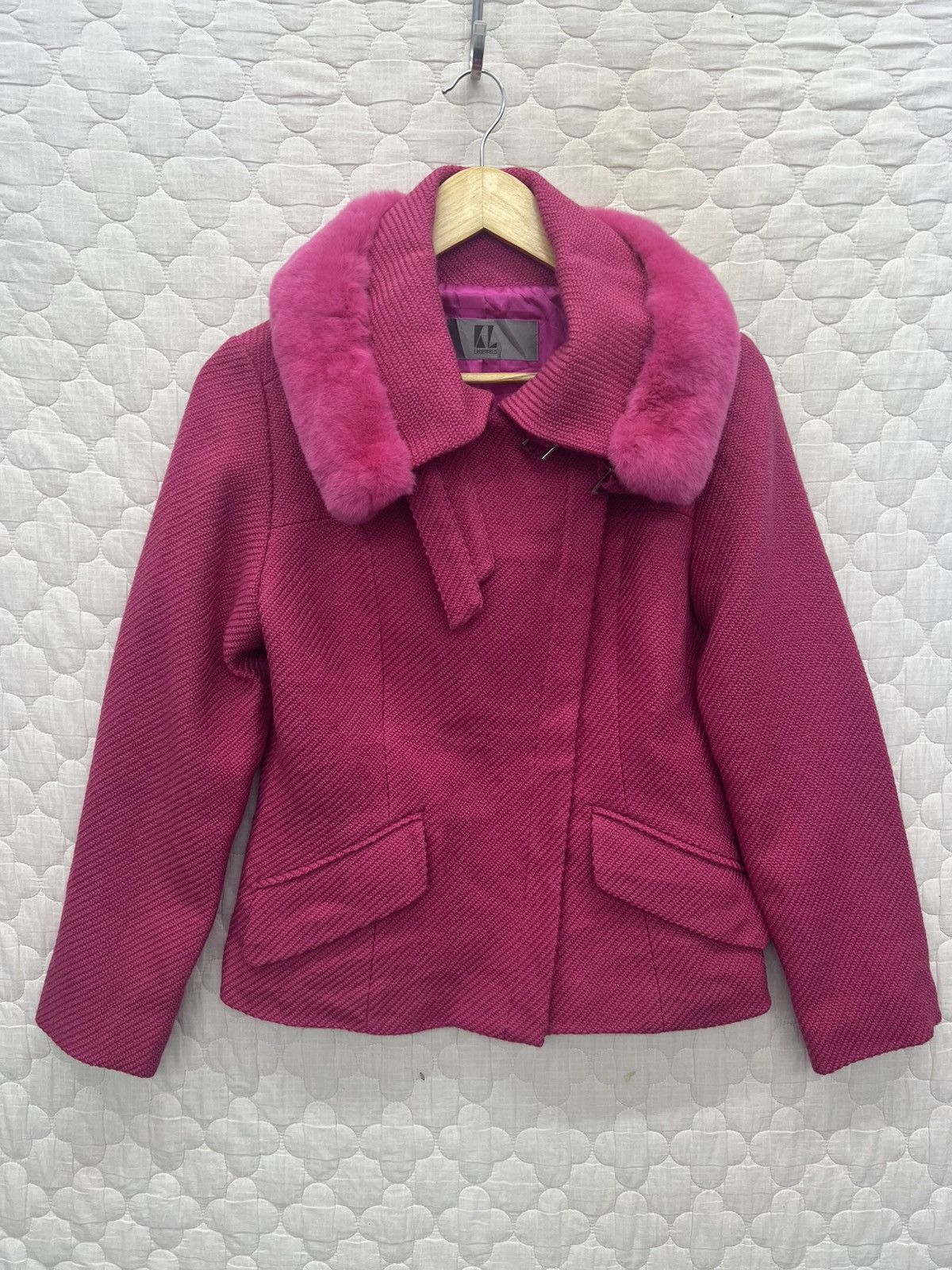 Karl Lagerfeld KARL LAGERFELD FUCHSIA TWEED JACKET Size S / US 4 / IT 40 - 1 Thumbnail