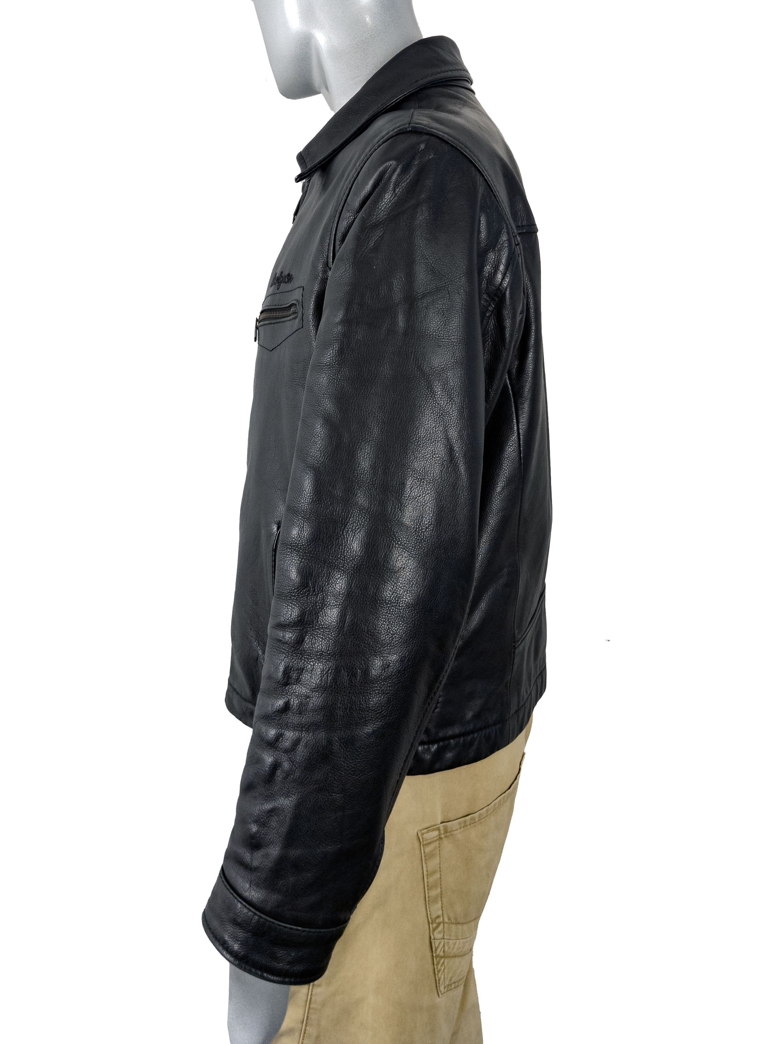Chevignon Vintage Chevignon mens black leather jacket, Pilot size L Size US L / EU 52-54 / 3 - 6 Thumbnail