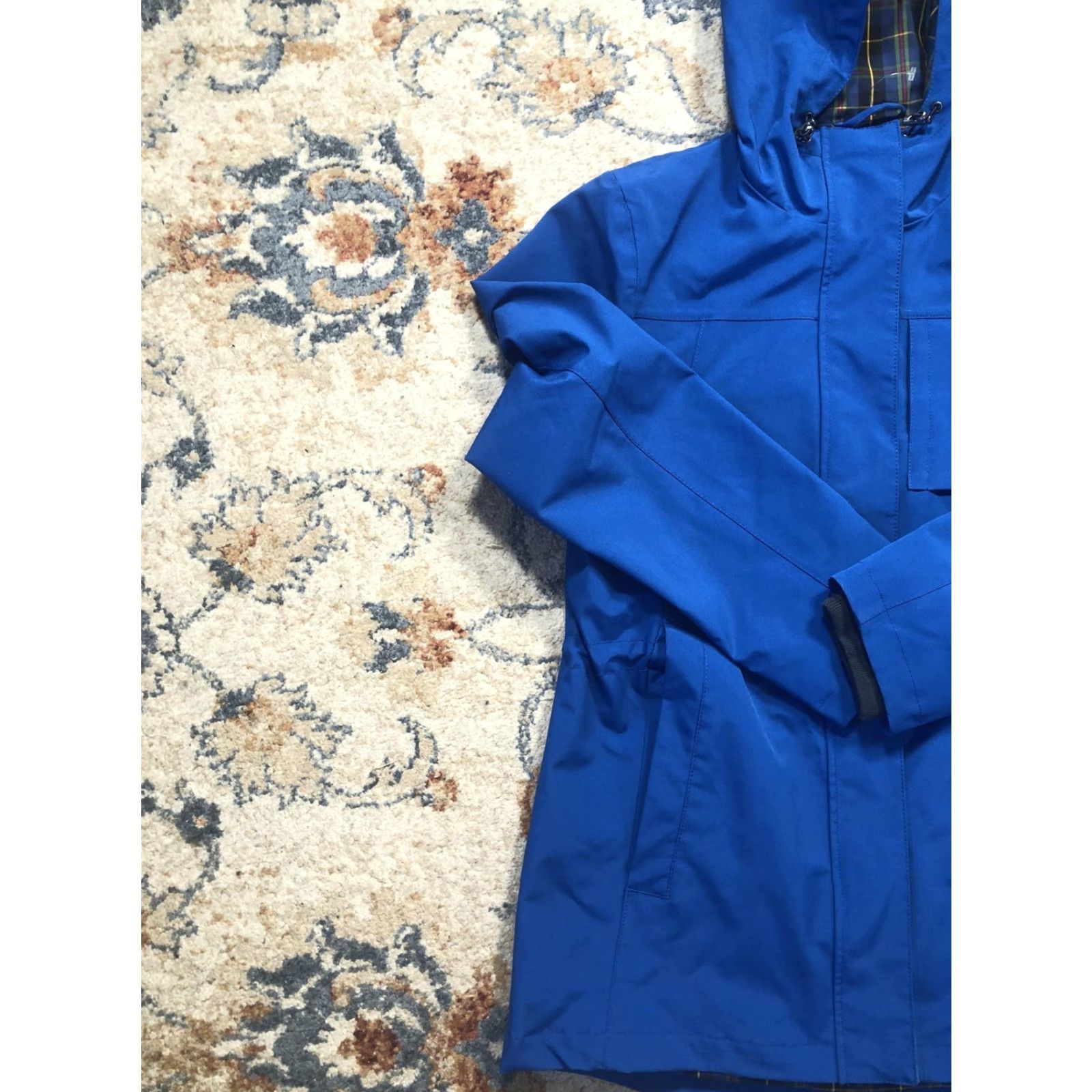 Pendleton Pendleton Jacket Women's M Hooded Full Zip Blue Plaid Lined Rain Outdoor Mid-Length Coat Size M / US 6-8 / IT 42-44 - 3 Thumbnail