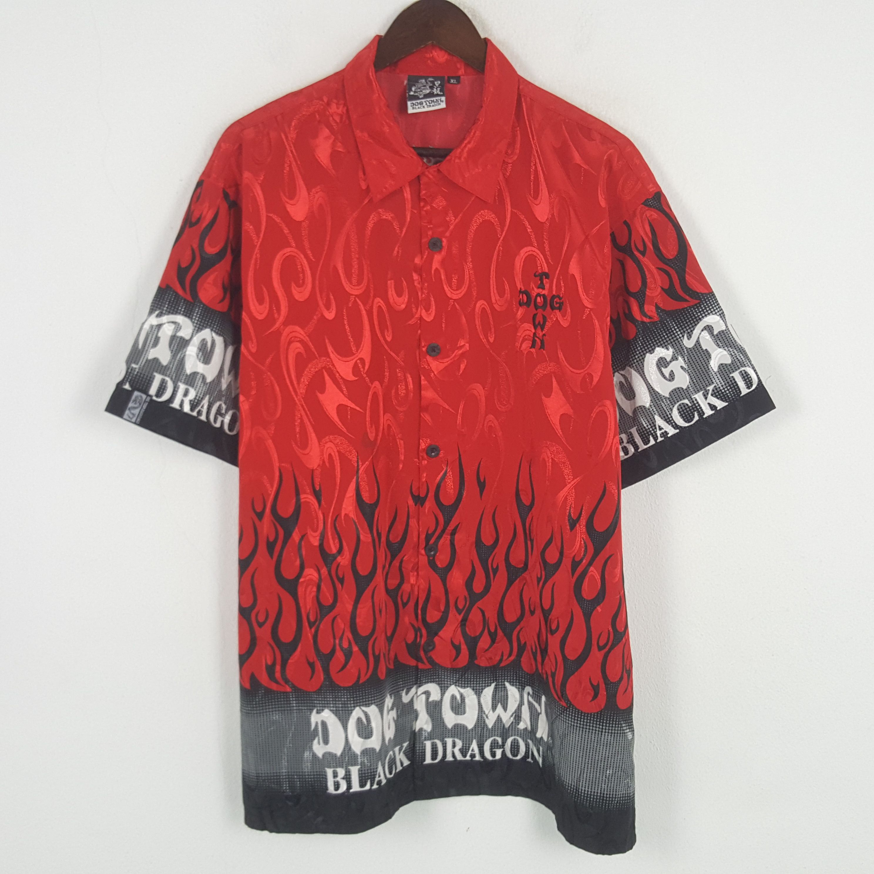Dogtown Vintage Dog Town Overprinted Dragon Button Up Shirt Size US XL / EU 56 / 4 - 3 Thumbnail