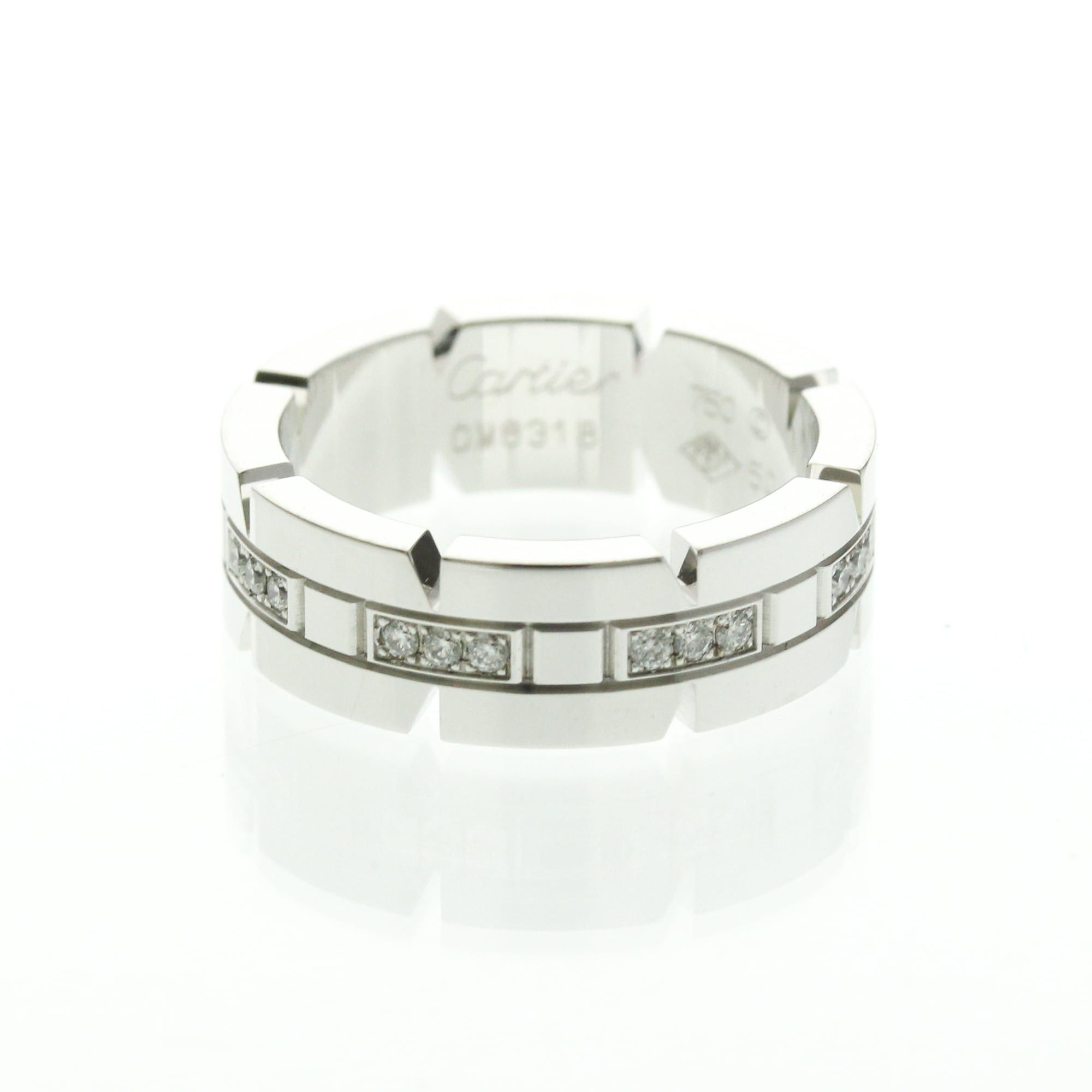 Cartier Cartier Tank Française Ring With Diamonds White Gold (18K) Fashion Diamond Band Ring Silver Size ONE SIZE - 1 Thumbnail