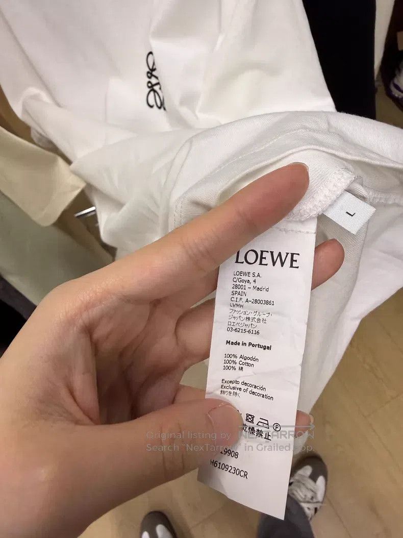 Loewe Loewe Logo Embroidered Short Sleeve T-Shirt Size L / US 10 / IT 46 - 4 Thumbnail