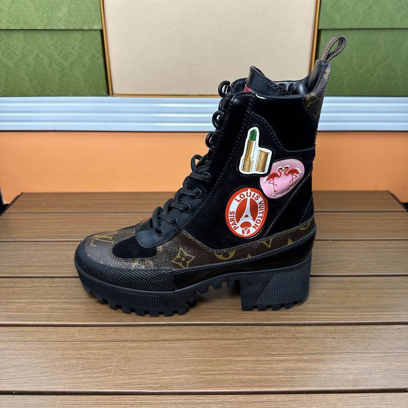 Louis Vuitton Louis Vuitton Stylish Comfortable Black Ankle Boots -2508 Size US 4 / IT 34 - 9 Thumbnail