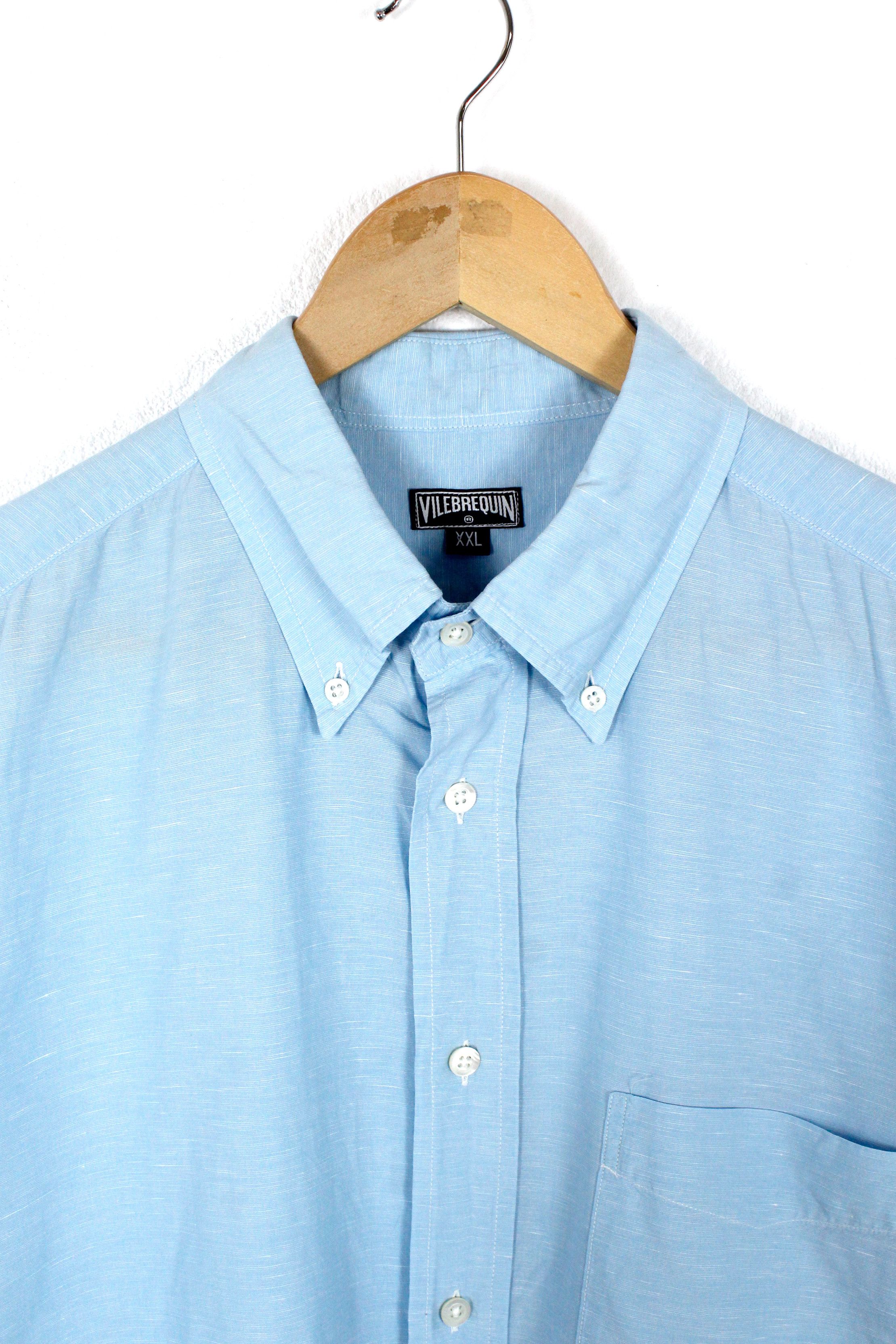 Vilebrequin Vilebrequin Blue Cotton Linen Oxford Shirt Beach Size US XL / EU 56 / 4 - 3 Thumbnail