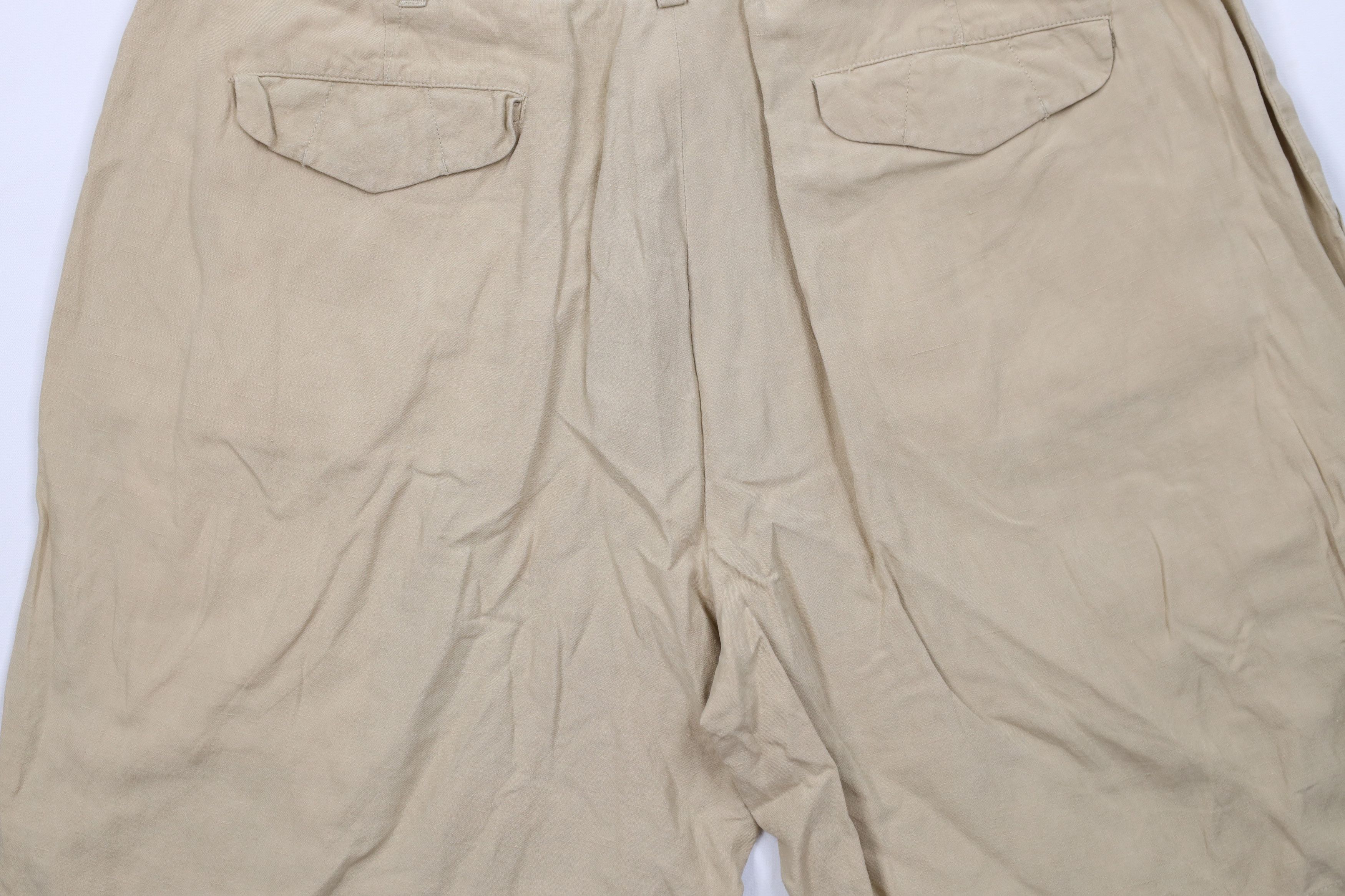 Ralph Lauren Vintage Ralph Lauren Above Knee Linen Chino Shorts Beige Size US 34 / EU 50 - 12 Thumbnail