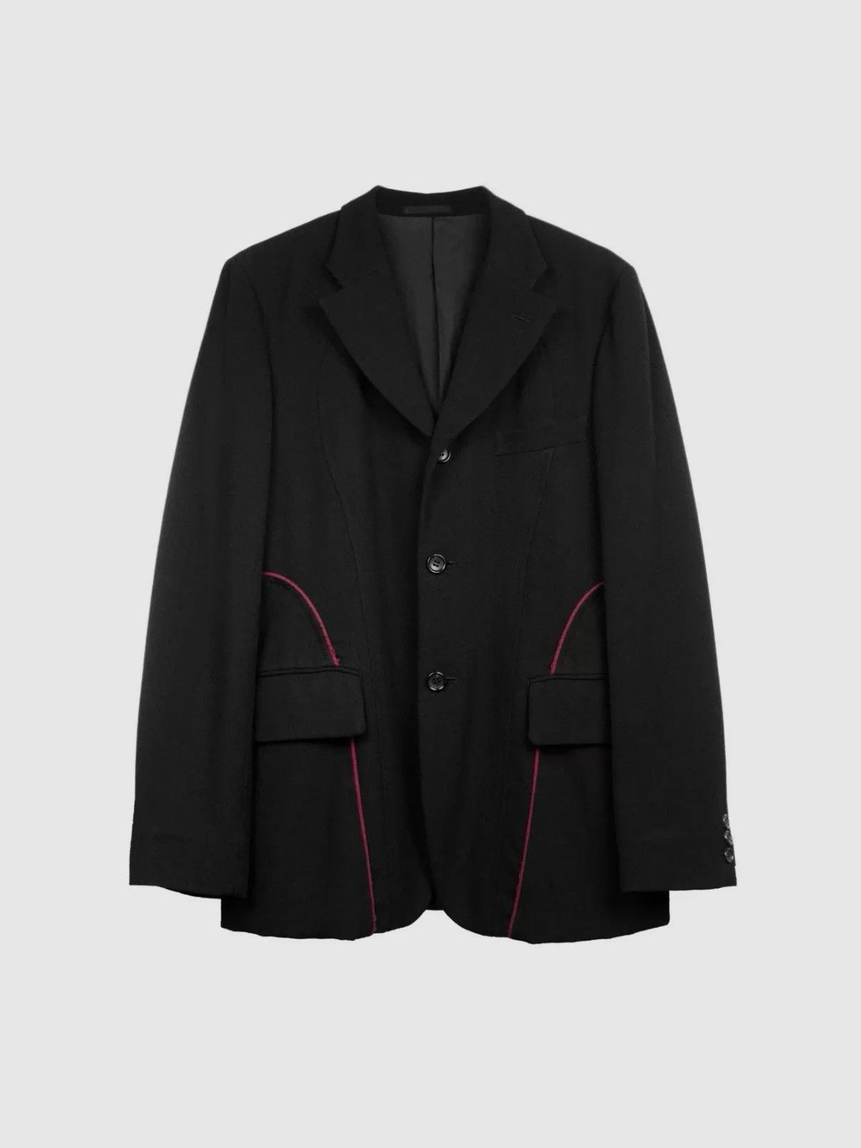 Comme des Garcons CDG Homme Plus Deconstructed Red Line Black Suit M Size US M / EU 48-50 / 2 - 1 Thumbnail