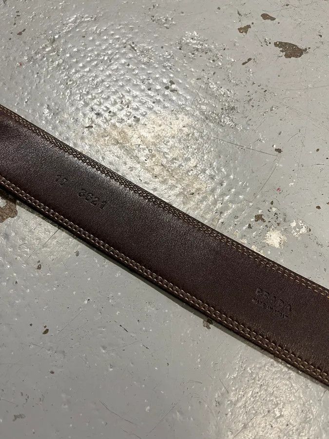 Prada 2000s Prada Prestigious Buckle Canva Leather Belt Size ONE SIZE - 8 Thumbnail