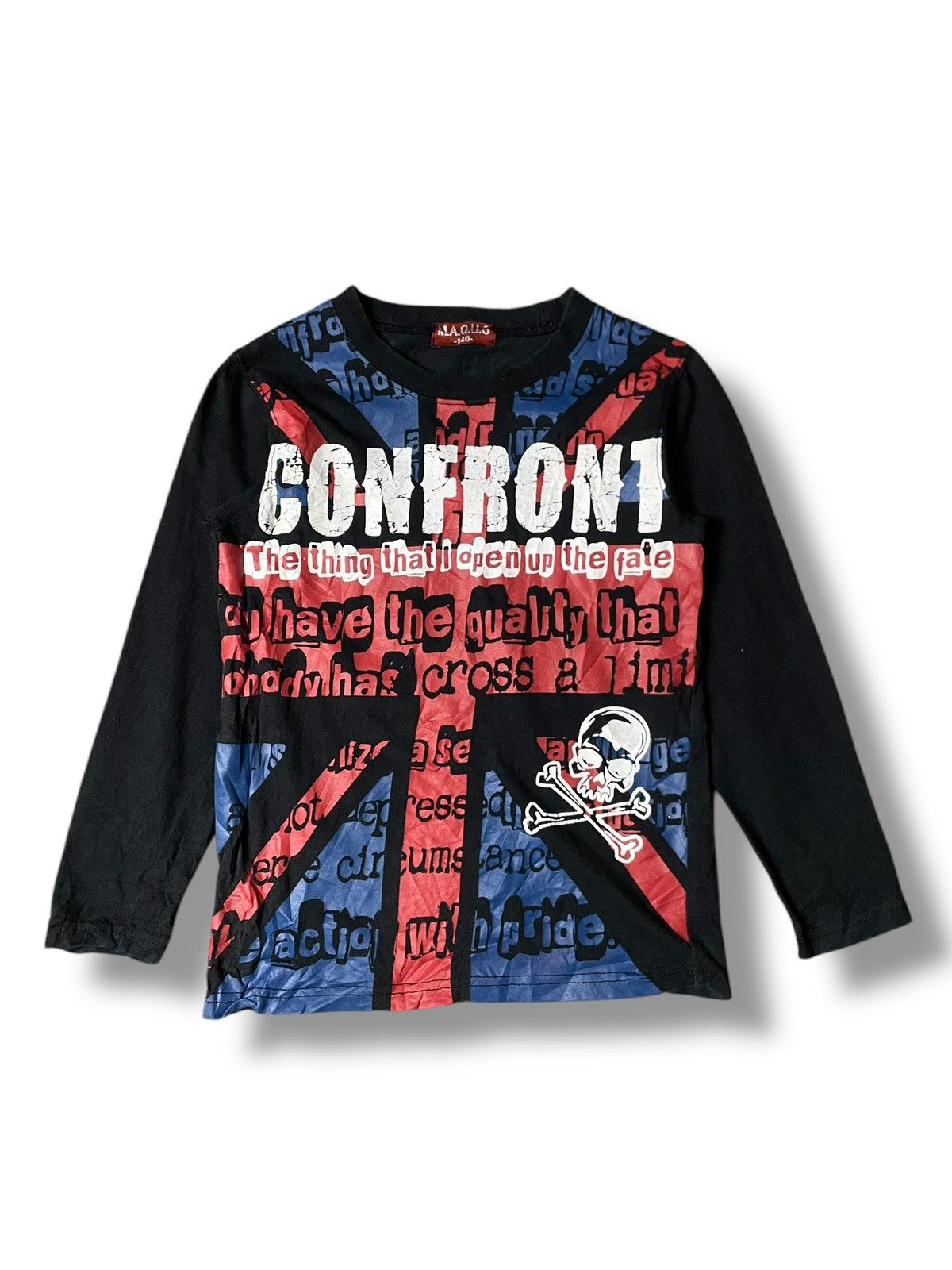 Japanese Brand M.A.Q.U.S Punk Skull Britain Printed Shirt (78) Size US XXS / EU 40 - 1 Thumbnail