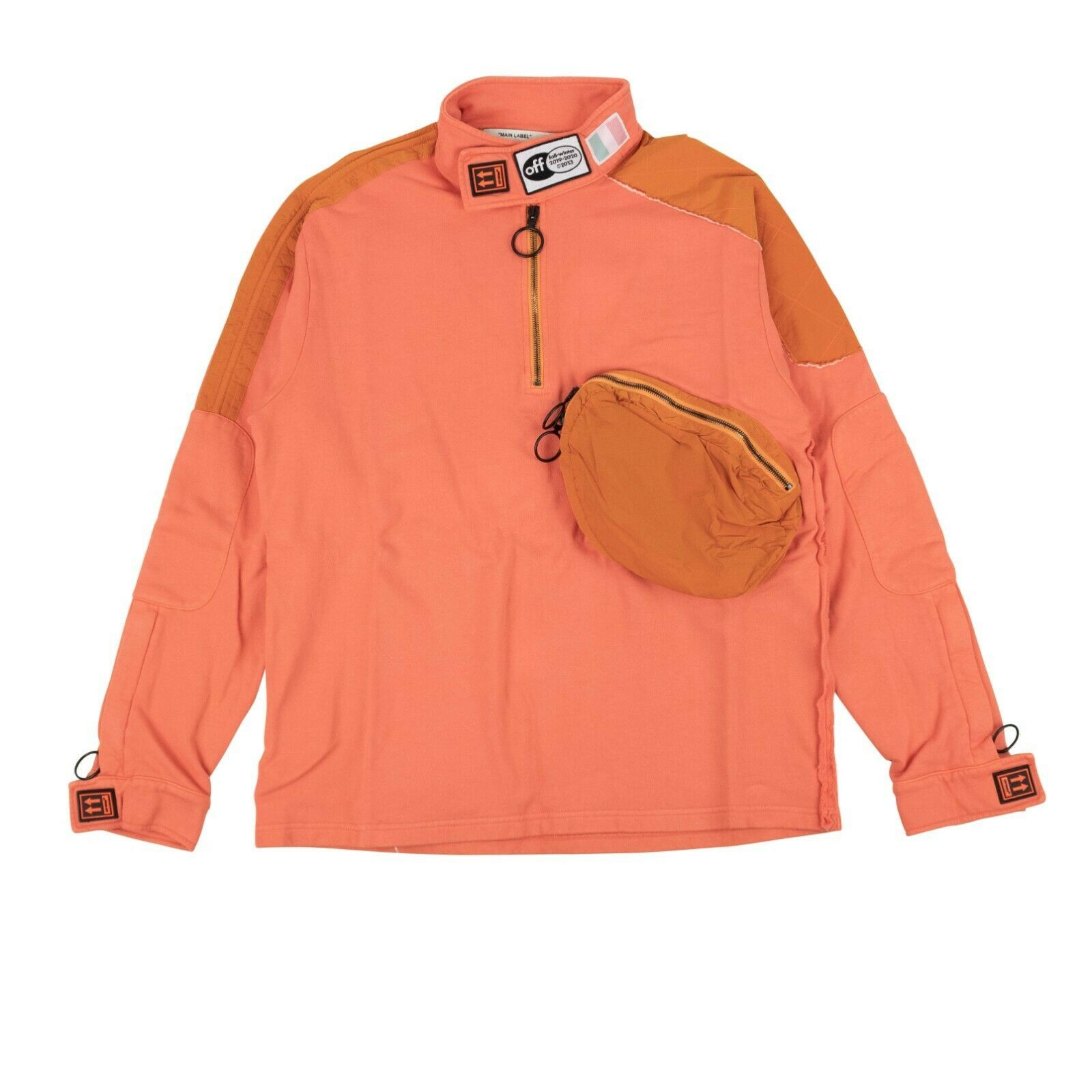 image of Off White C/o Virgil Abloh Coral Parachute Half Zip Sweatshirt Size L, Men's