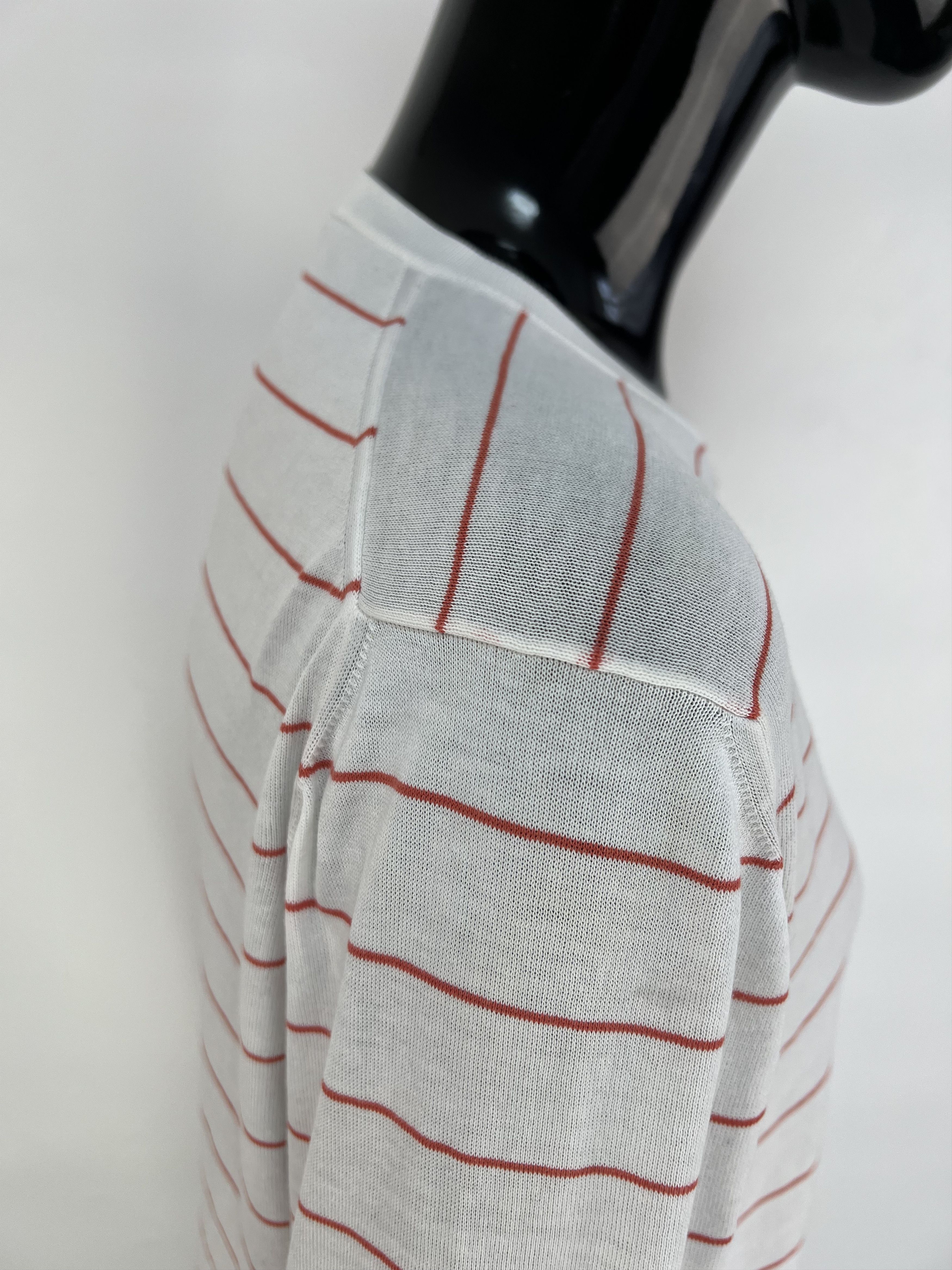 Malo Malo 100% Cotton Striped Crew Neck Cardigan Size IT 46 Size L / US 10 / IT 46 - 8 Thumbnail