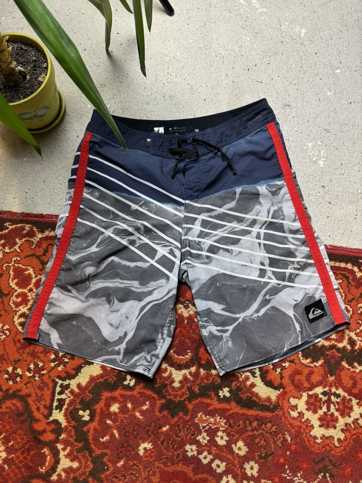 Quiksilver × Vintage Quicksilver surf nylon swimming shorts vintage logo 90s Size US 30 / EU 46 - 1 Thumbnail