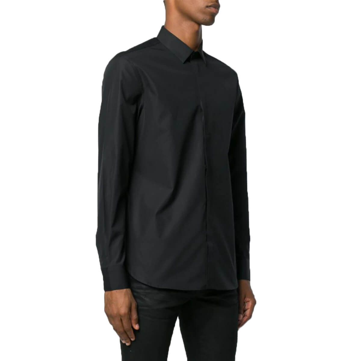 Saint Laurent Paris o1s1wg110625 564269 Shirt in Cotton Poplin in Black Size US M / EU 48-50 / 2 - 3 Thumbnail