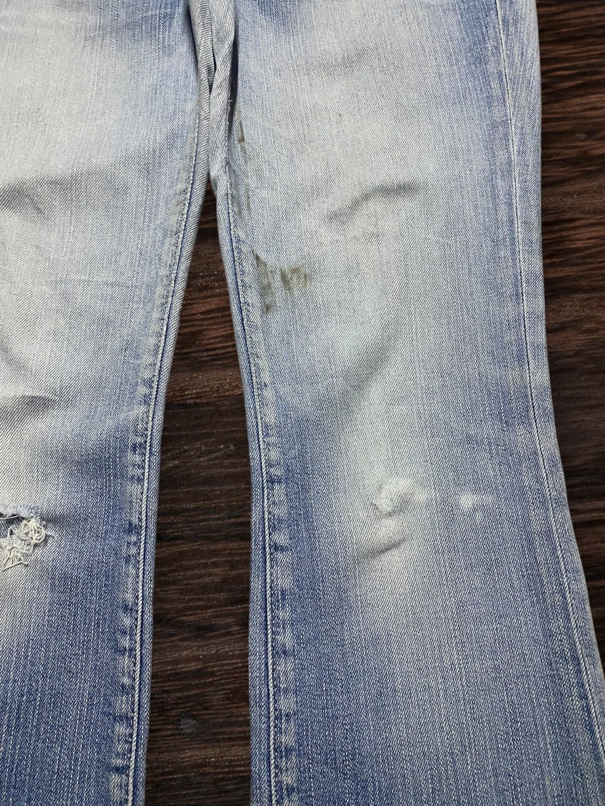 Dapper Dan × Gap Vintage Gap DenimFaded Wash Distressed Slim Bootcut Jeans Size US 30 / EU 46 - 8 Thumbnail