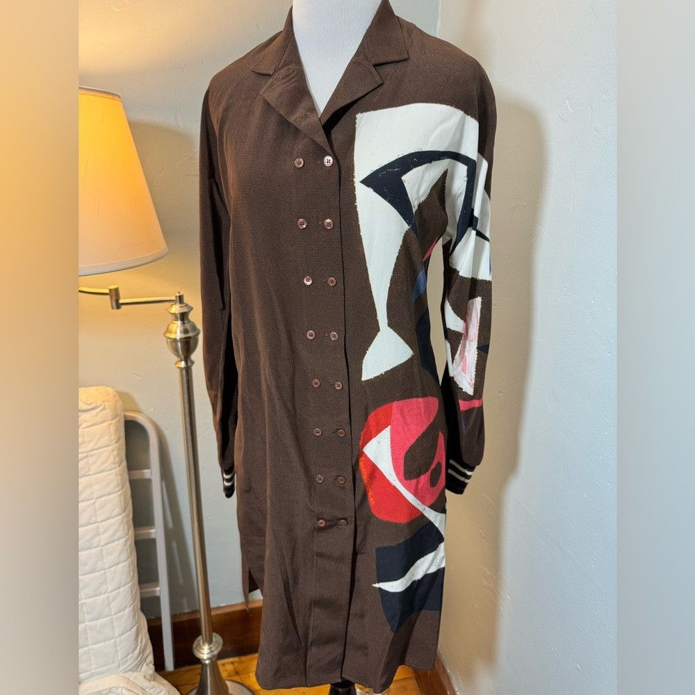 Akris Akris Masonite Print Mulberry Silk Long Tunic Blouse / Mini Size S / US 4 / IT 40 - 3 Thumbnail
