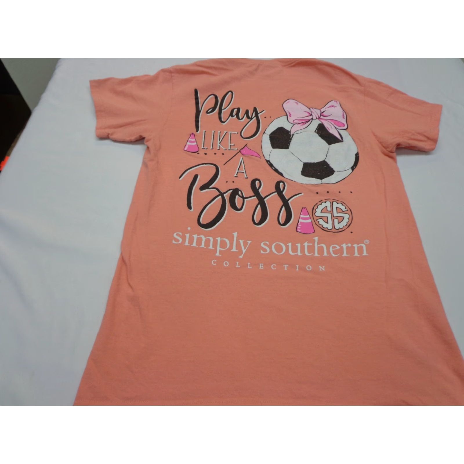 Vintage Simply Southern T Shirt Womens Small Play Like A Boss Basketball Peach Flaw Size S / US 4 / IT 40 - 8 Thumbnail