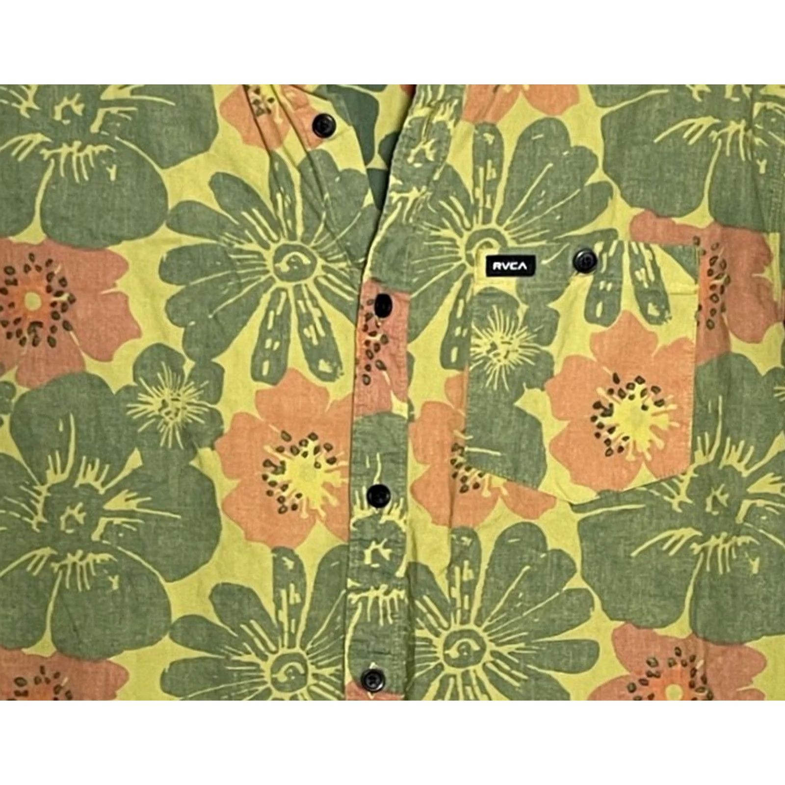 RVCA RVCA Button-Up Shirt Mens Size Medium Multicolor Floral Print Short Sleeve Size US M / EU 48-50 / 2 - 3 Thumbnail