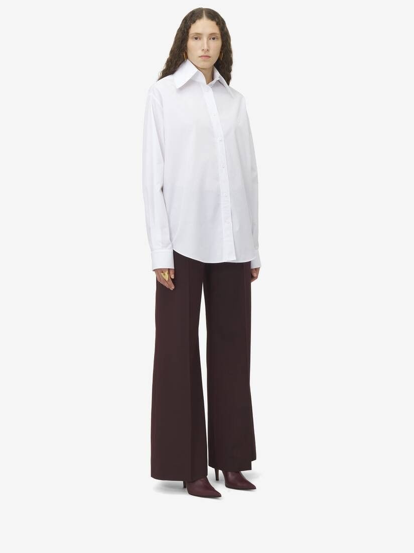 Alexander McQueen o1srvl11e0226 Embroidered Skull Shirt In White Size M / US 6-8 / IT 42-44 - 4 Thumbnail
