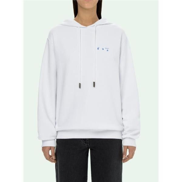 Off-White o1gr1nt1124 Flowers Arrows Reg Hoodie in White Size XXS / US 00 / IT 34 - 2 Thumbnail
