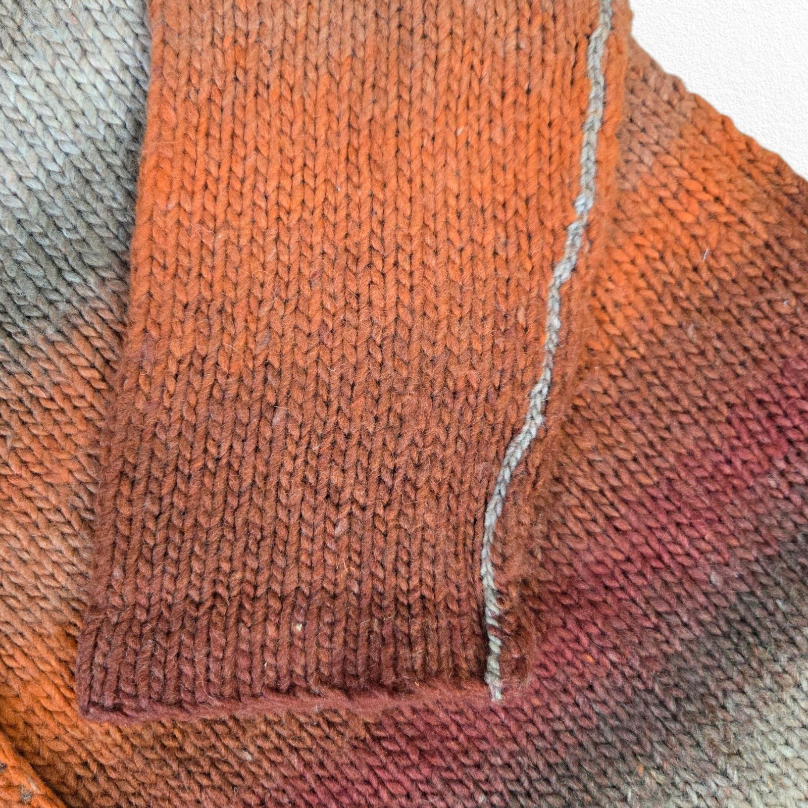 Other J. Jill Orange Ombre Striped Wool Blend Cardigan Size MP Size M / US 6-8 / IT 42-44 - 6 Thumbnail