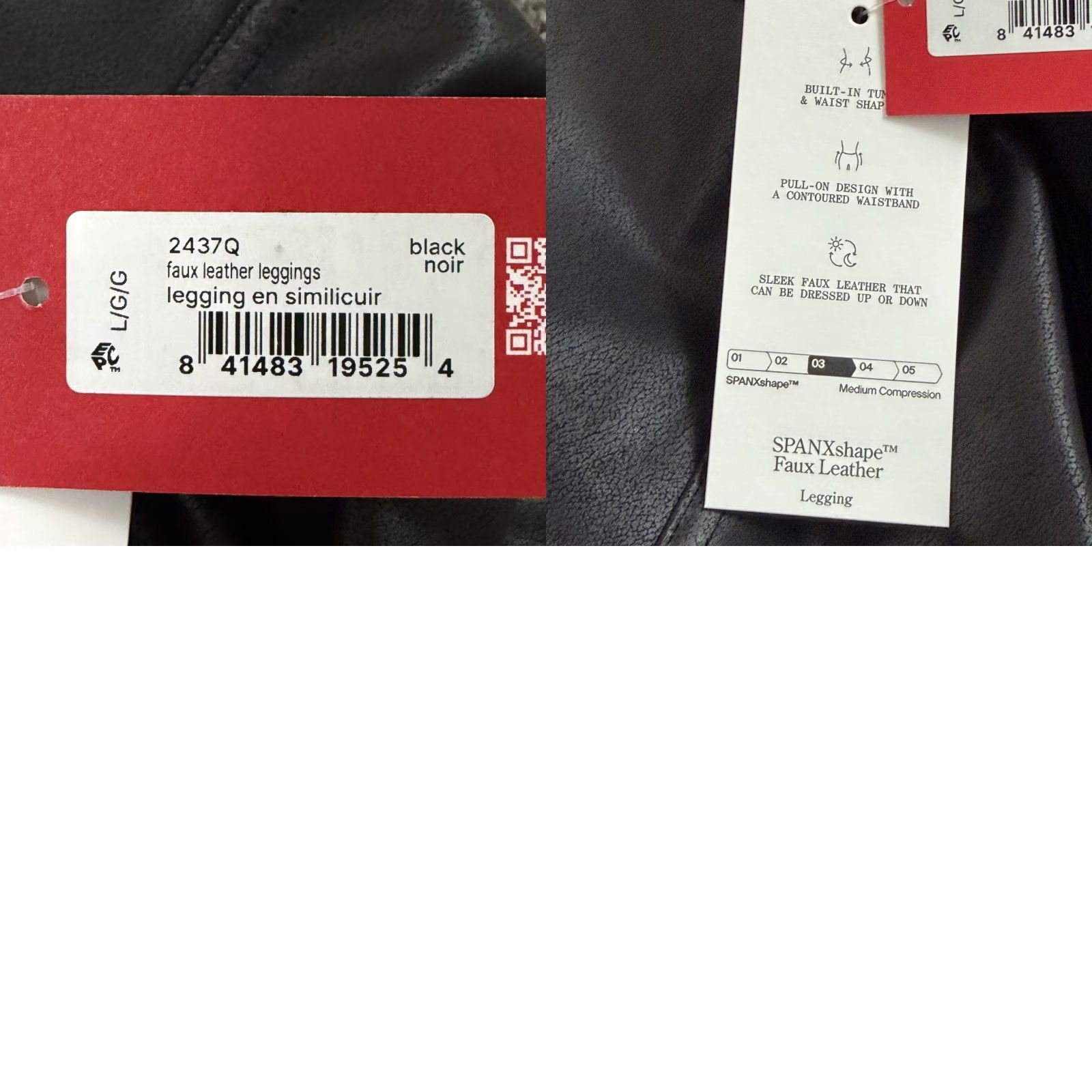 Spanx Spanx Leggings Women L Black Faux Leather Mid Rise Stretch 2437Q 26x24 Inseam 24 in Ankle Jeans? Size 36" / US 14 / IT 50 - 10 Thumbnail