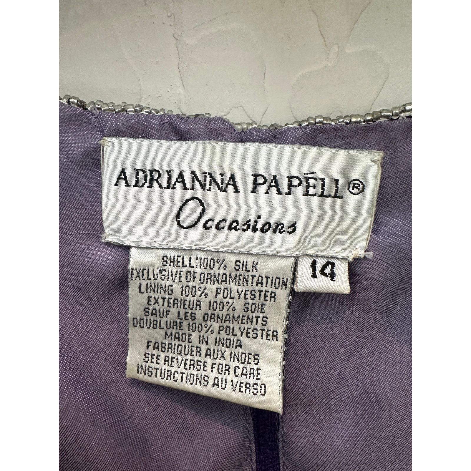 Adrianna Papell ADRIANNA PAPELL Vintage Purple Silk Beaded Evening Wear Top Size XL / US 12-14 / IT 48-50 - 6 Thumbnail