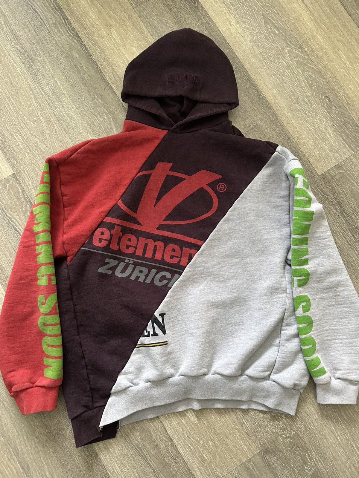 Vetements Vetements Zurich reconstructed split hoodie | Grailed