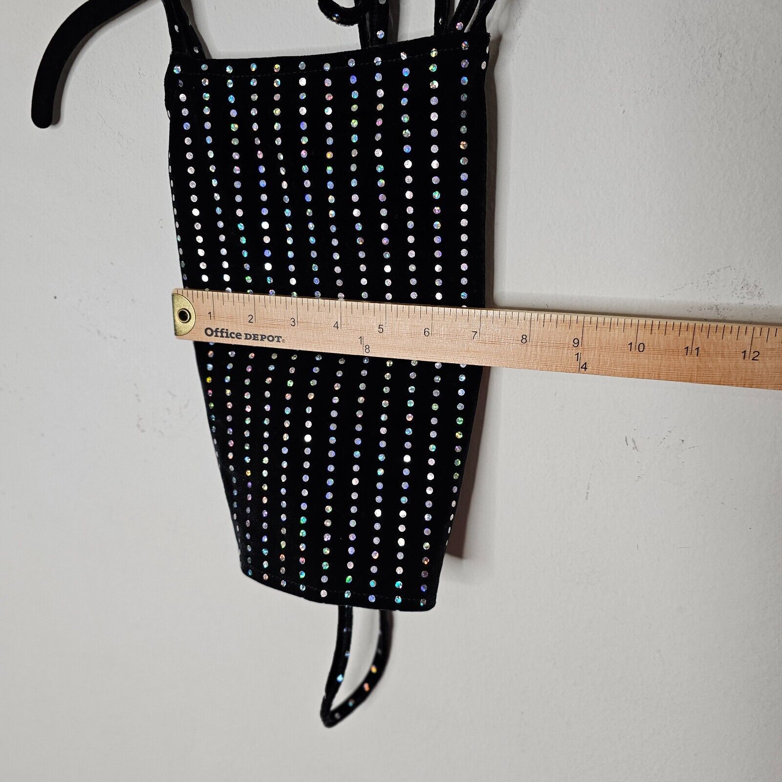 Other NWT Subdued Black Velour Silver Metallic Polka Dot Crop Top Size XS / US 0-2 / IT 36-38 - 5 Thumbnail