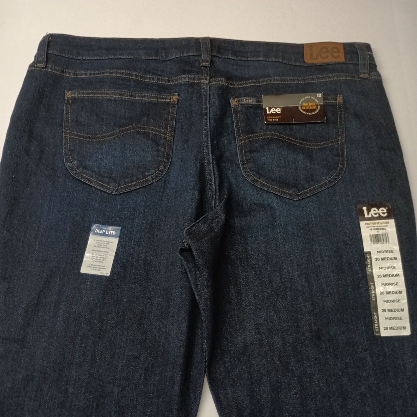 Lee Lee Straight Jeans Womens 20 Medium Size 40x30 Blue Mid Rise Size 42" / US 20 - 8 Thumbnail