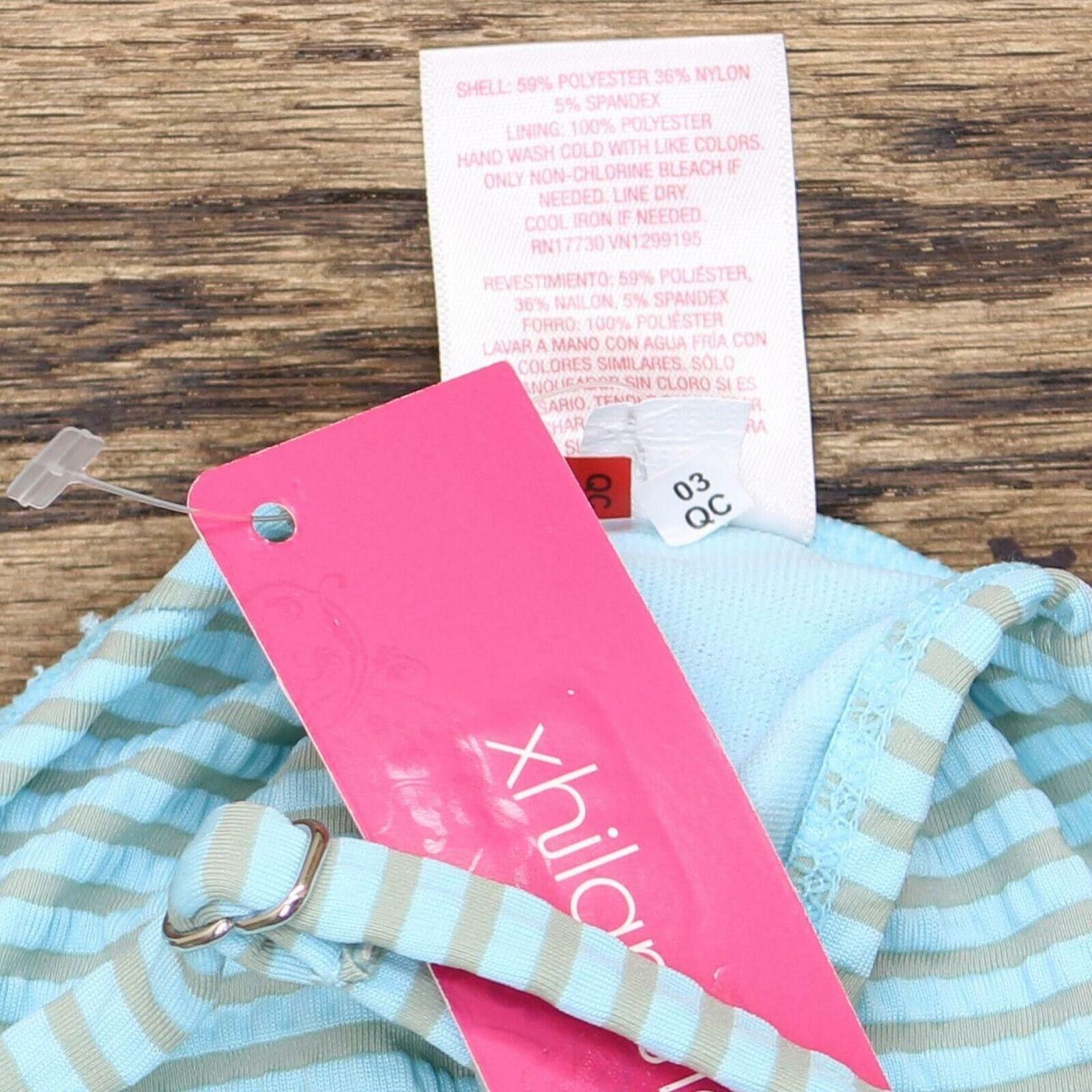 Other Nwt Xhilaration Loop Bralette Bikini Top M Aqua Blue / Gray Size ONE SIZE - 4 Thumbnail