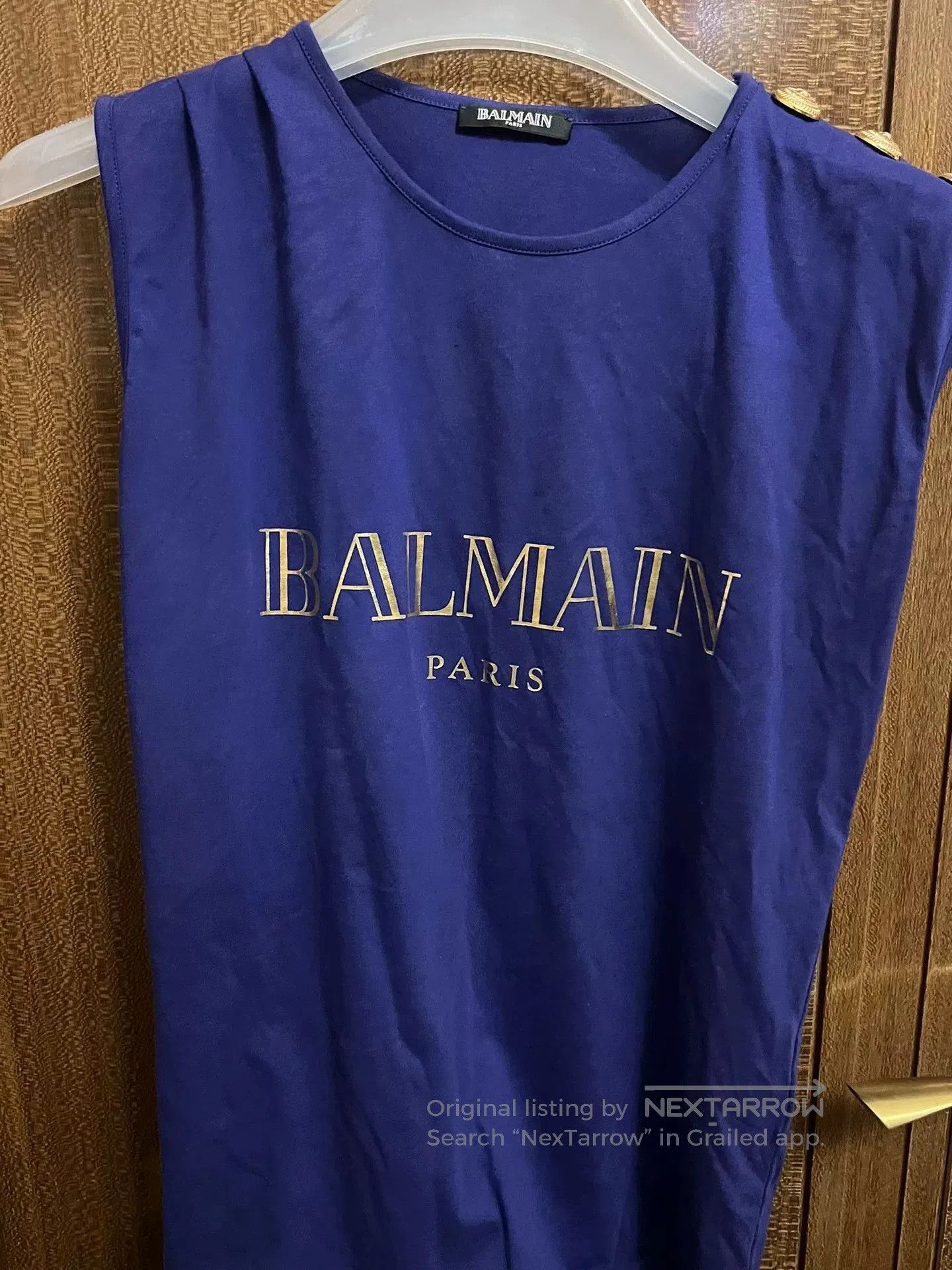 Balmain Balmain Sleeveless Top in Deep Blue. Size M / US 6-8 / IT 42-44 - 2 Thumbnail