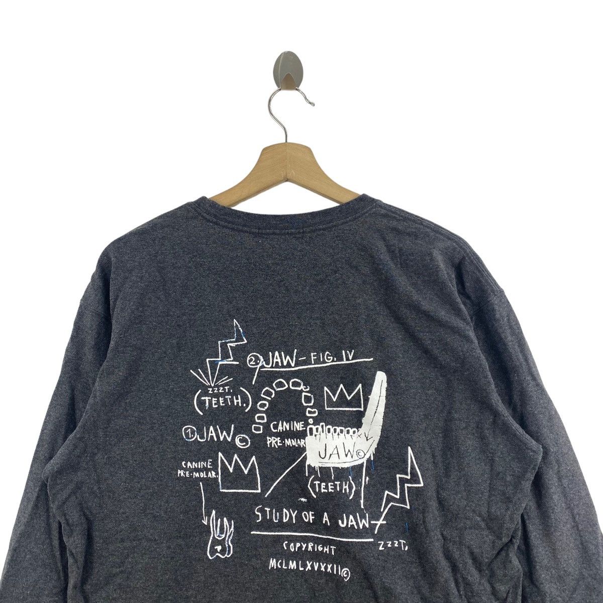 Jean-Michel Basquiat JEAN MICHEL BASQUIAT Pop Art Design Print Grey Long Sleeve Size US L / EU 52-54 / 3 - 2 Thumbnail