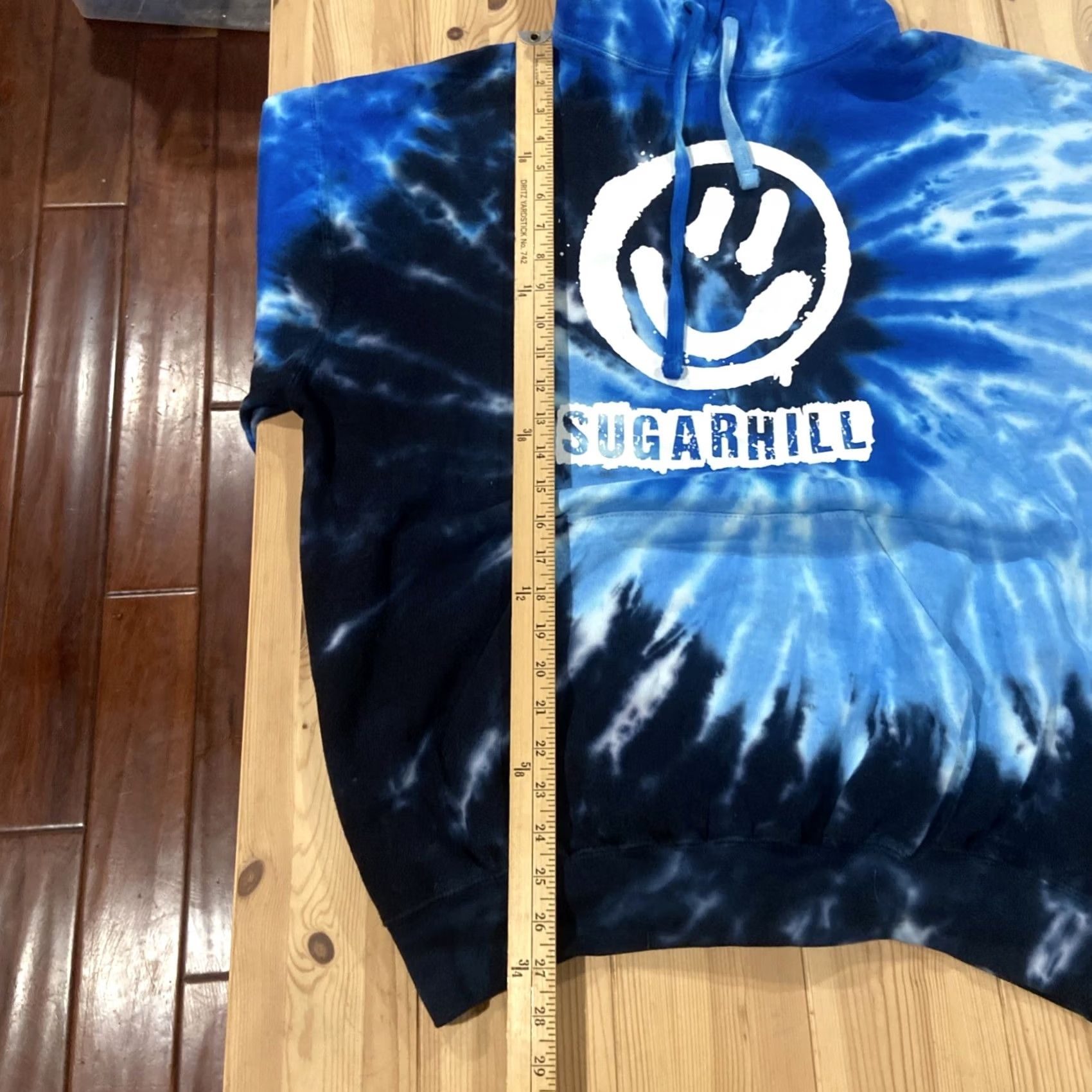 Vintage VINTAGE? Sugarhill Men’s XL Blue Tie dye Dreams Hoodie Sweatshirt Men Pullover Hooded Graphic Print Pockets Cotton Size US XL / EU 56 / 4 - 5 Thumbnail