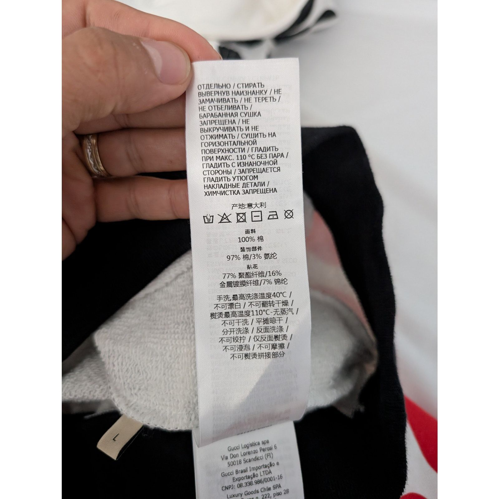 Gucci o1rshd1 Light Felted Hooded Sweatshirt in Ivory/Red/Mix Size US L / EU 52-54 / 3 - 17 Thumbnail