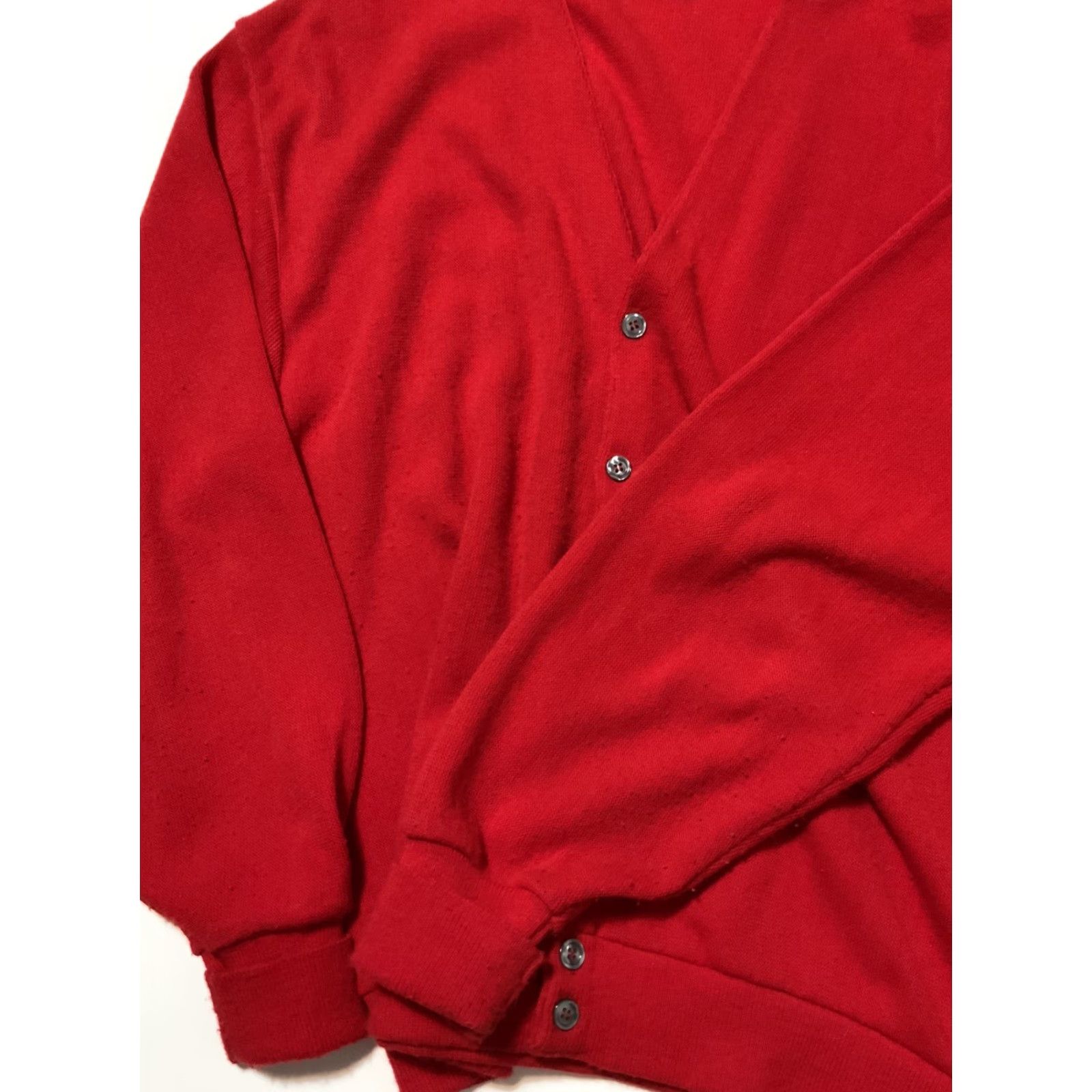 Vintage VINTAGE Pine State Red Knit Rockabilly Atomic Cardigan Sweater XL Sz. XL Size US XL / EU 56 / 4 - 5 Thumbnail