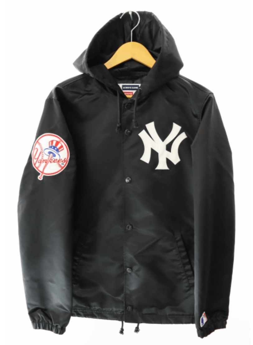 Supreme New York Yankees Satin Hooded Coaches Jacket Green
