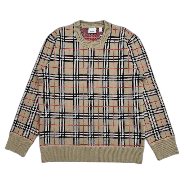 Burberry Burberry Classic Check Round Neck Sweater Size US L / EU 52-54 / 3 - 1 Thumbnail