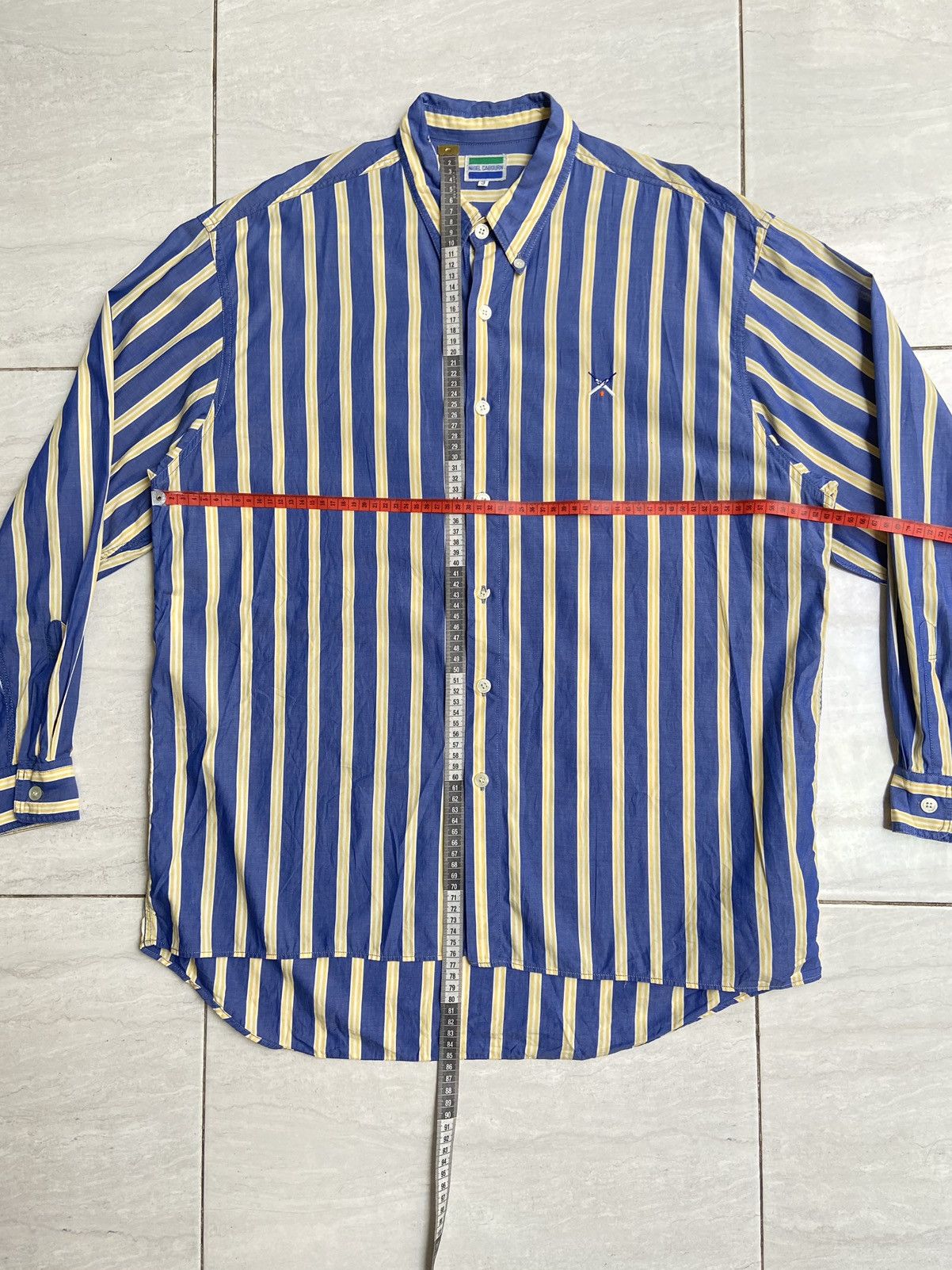 Nigel Cabourn NIGEL CABOURN Blue Striped Shirt Size US XL / EU 56 / 4 - 2 Thumbnail