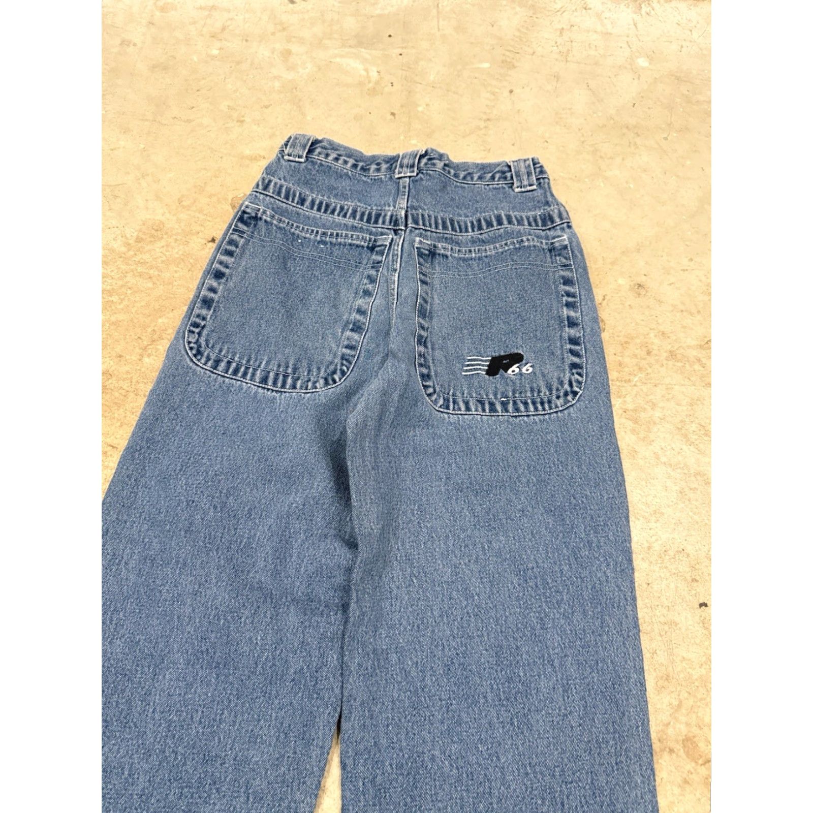 JNCO VINTAGE Route 66 Pipe JNCO STYLE Baggy Jeans 26x28 Denim Blue 90s Pockets Mens Size US 26 / EU 42 - 5 Thumbnail