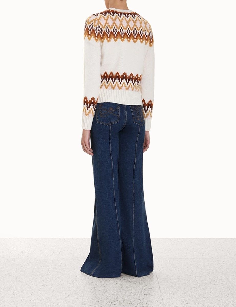 Zimmermann oc11z0425 Lyrical Fair Isle Sweater in Multicolor Size M / US 6-8 / IT 42-44 - 4 Thumbnail