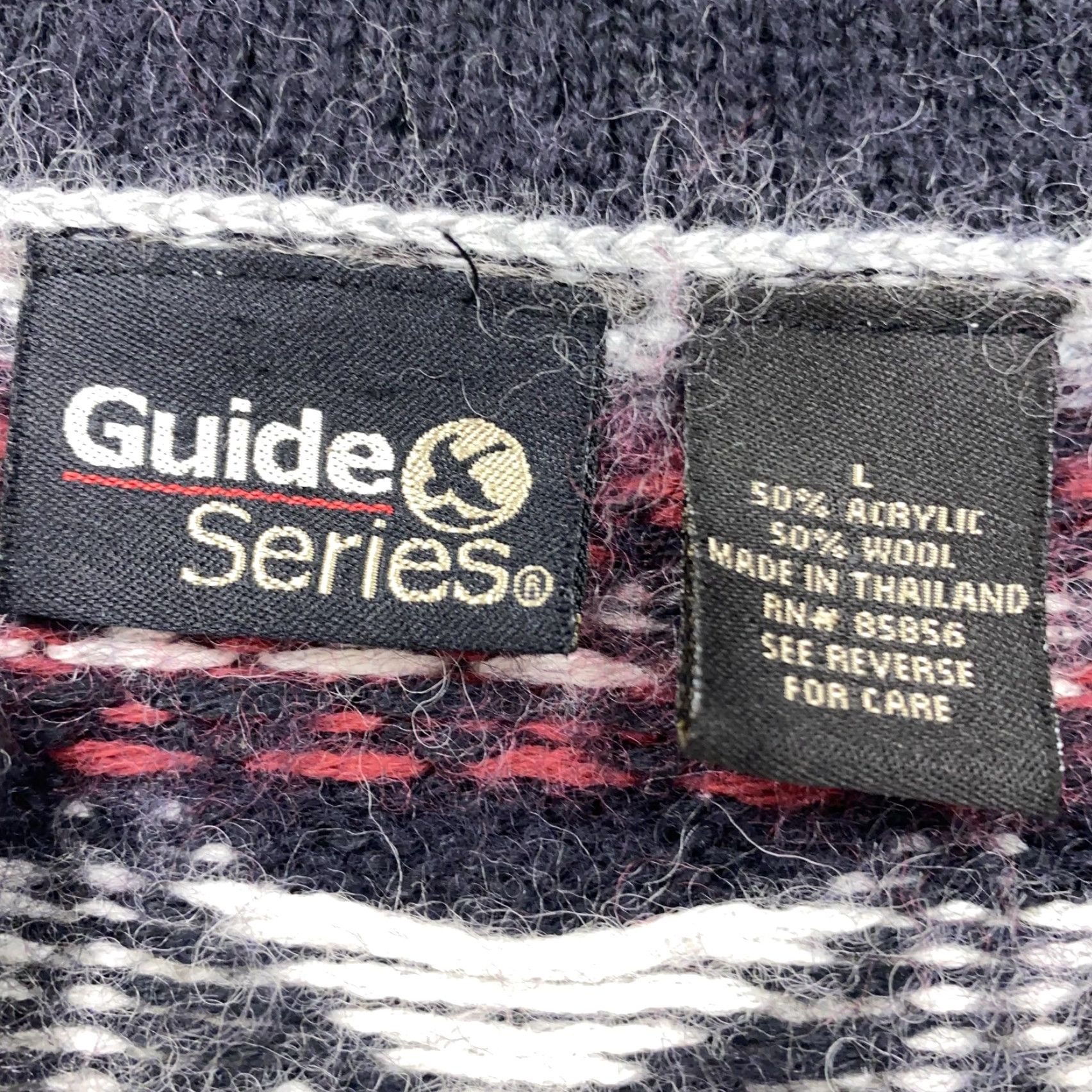 Vintage VINTAGE Guide Series Sweater Womens Large Navy Wool Nordic Snowflake Winter Knit Pullover Ski 50/50 Crew Neck Ladies L Size L / US 10 / IT 46 - 4 Thumbnail