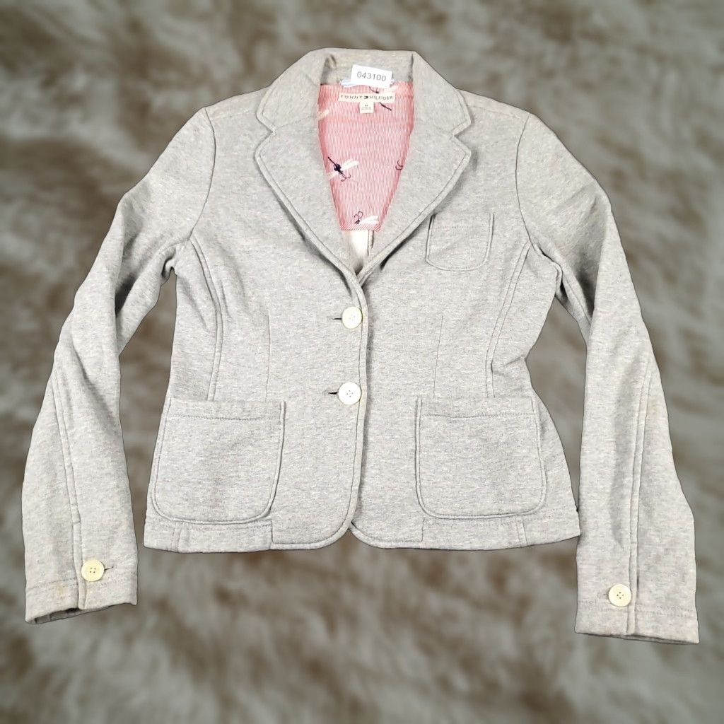 Tommy Hilfiger Tommy Hilfiger Blazer Women's Medium Gray Single Breasted Cotton Size M / US 6-8 / IT 42-44 - 1 Thumbnail