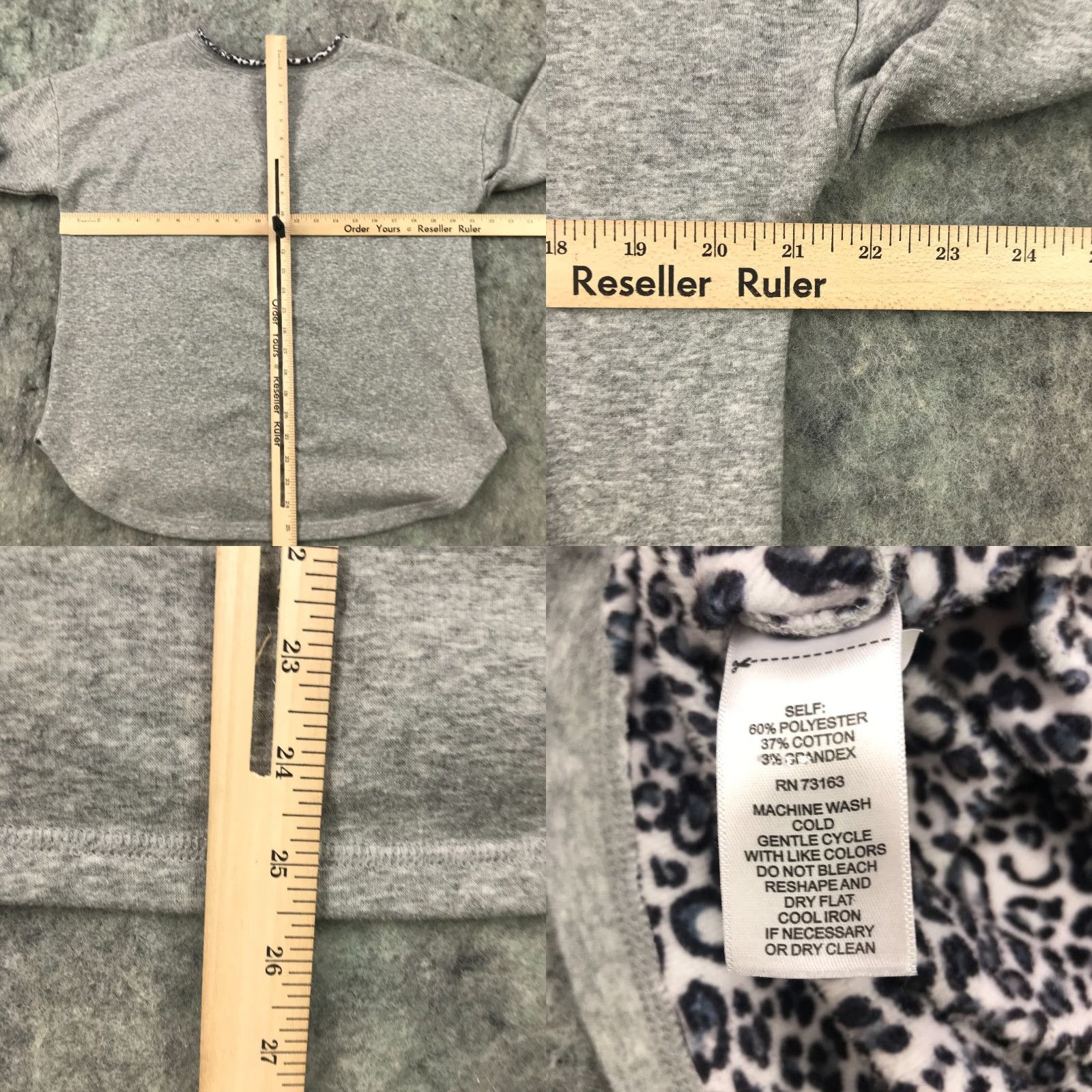 Vintage Cable & Gauge Womens Sweatshirt Gray w/ Leapord Trim Pullover Long Sleeve M Size M / US 6-8 / IT 42-44 - 8 Thumbnail