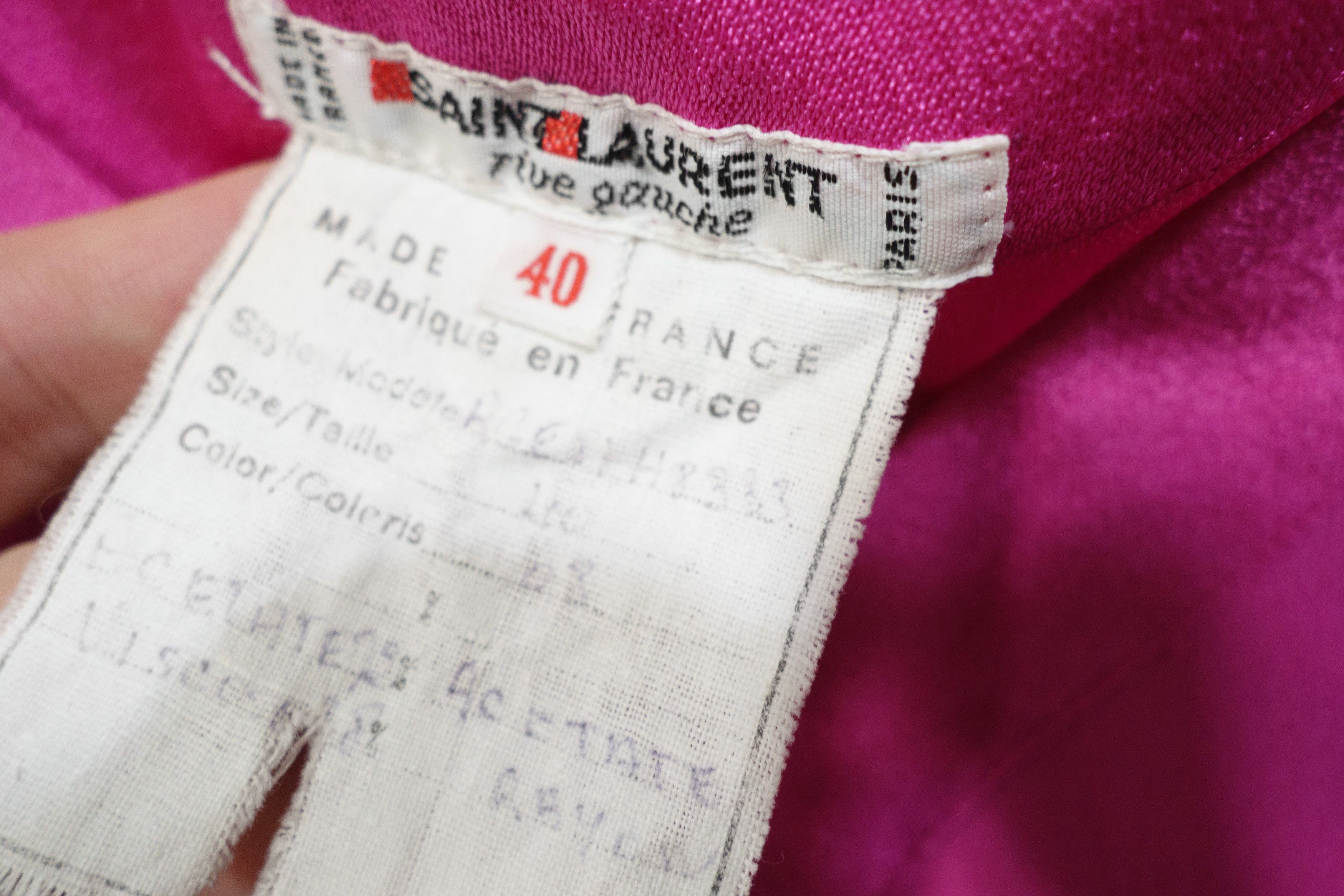 Saint Laurent Paris Rive Gauche Sleeveless Fuchsia Top 70s – 80s Vintage Size M / US 6-8 / IT 42-44 - 6 Thumbnail